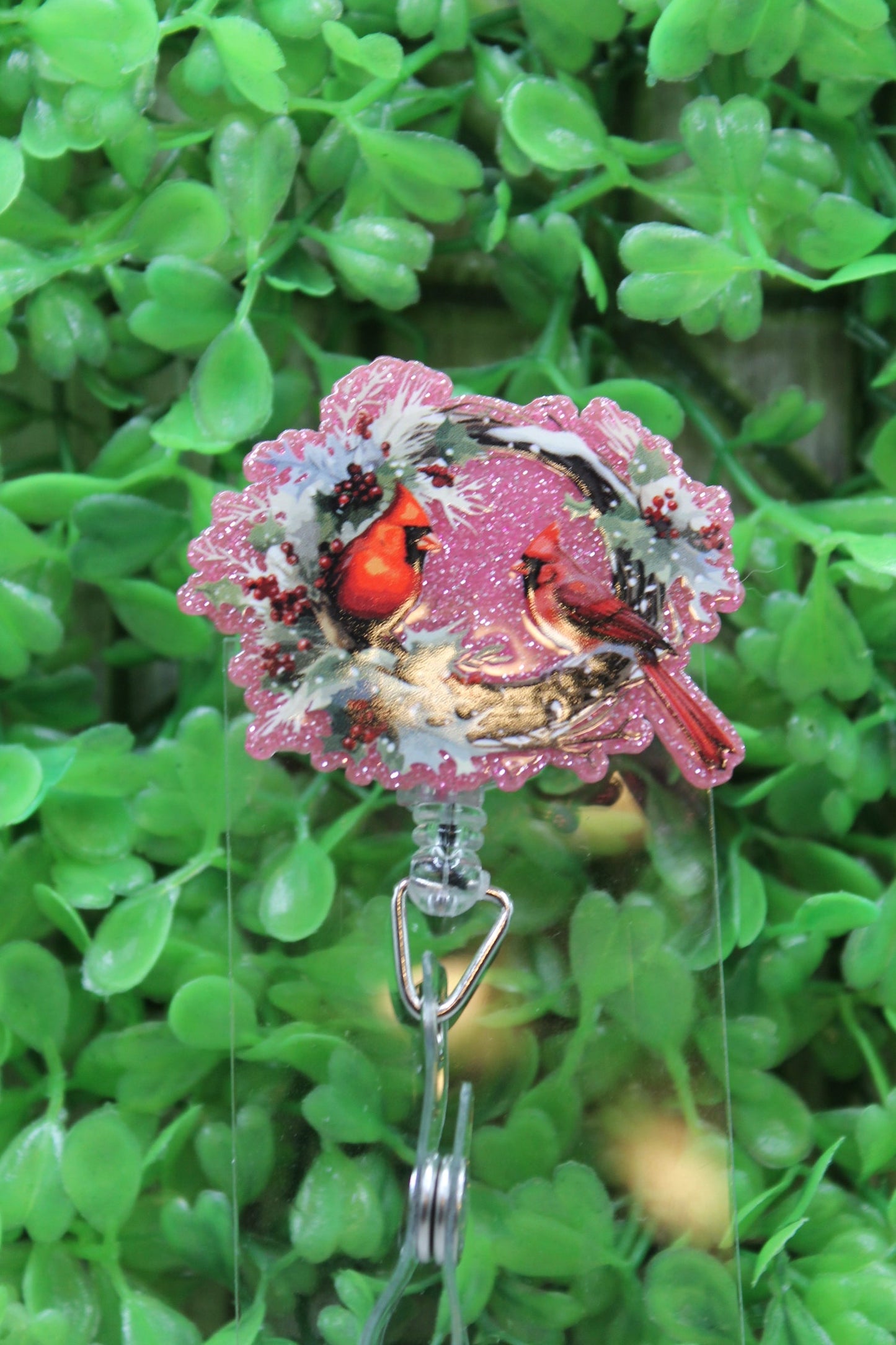 Cardinal Wreath Badge/ID Holder Reel