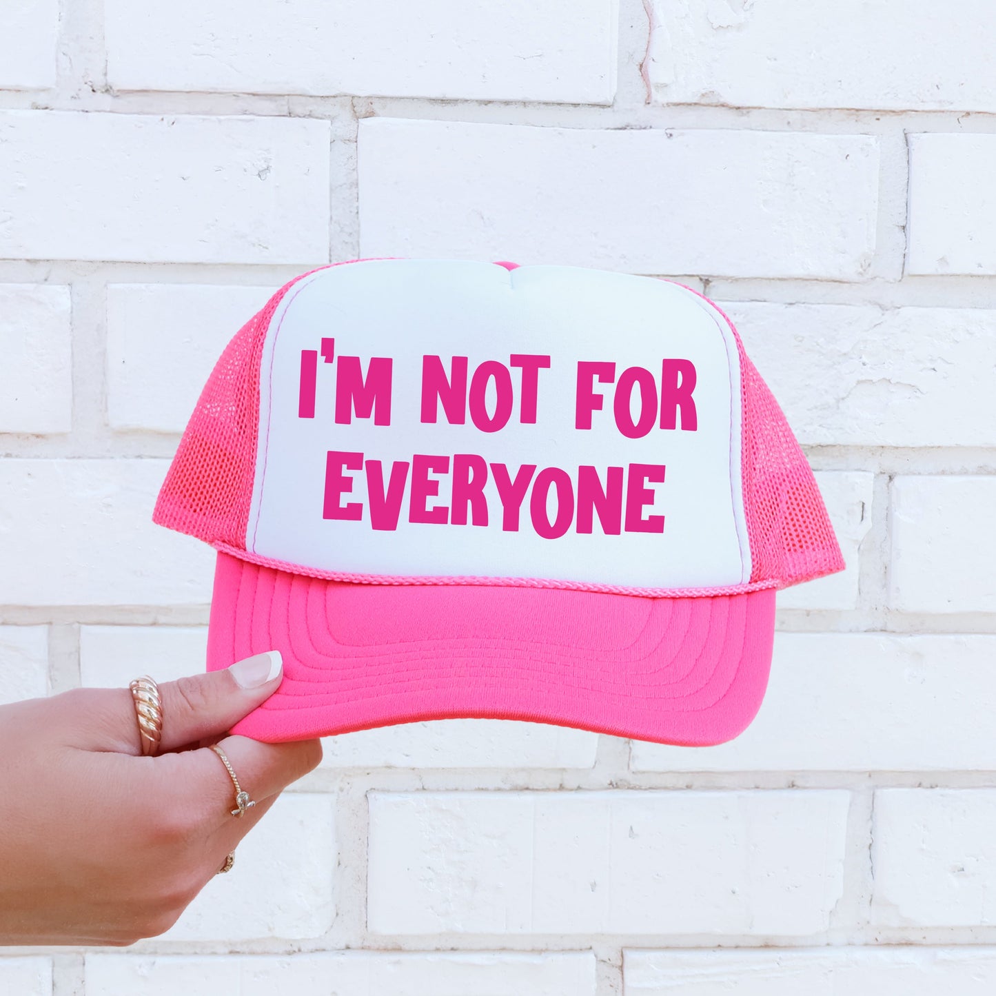 I’m Not for Everyone, Sassy, Funny, Bright Pink Snapback Trucker Hat