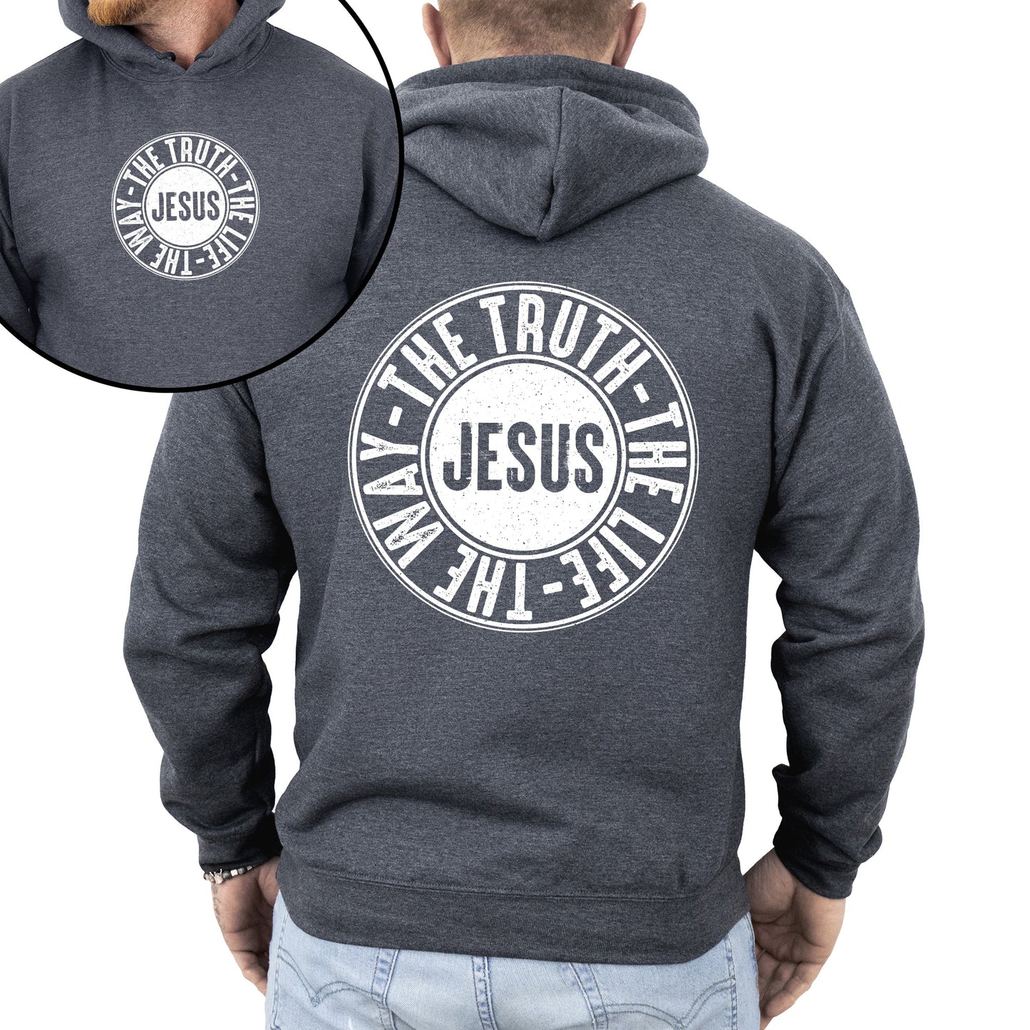 Jesus, The Way, The Truth, The Life, Circle, Christian, Religious, Faith, Gospel Hoodie, Hooded Sweatshirt