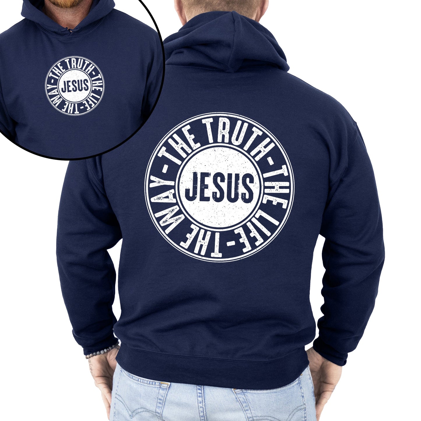 Jesus, The Way, The Truth, The Life, Circle, Christian, Religious, Faith, Gospel Hoodie, Hooded Sweatshirt