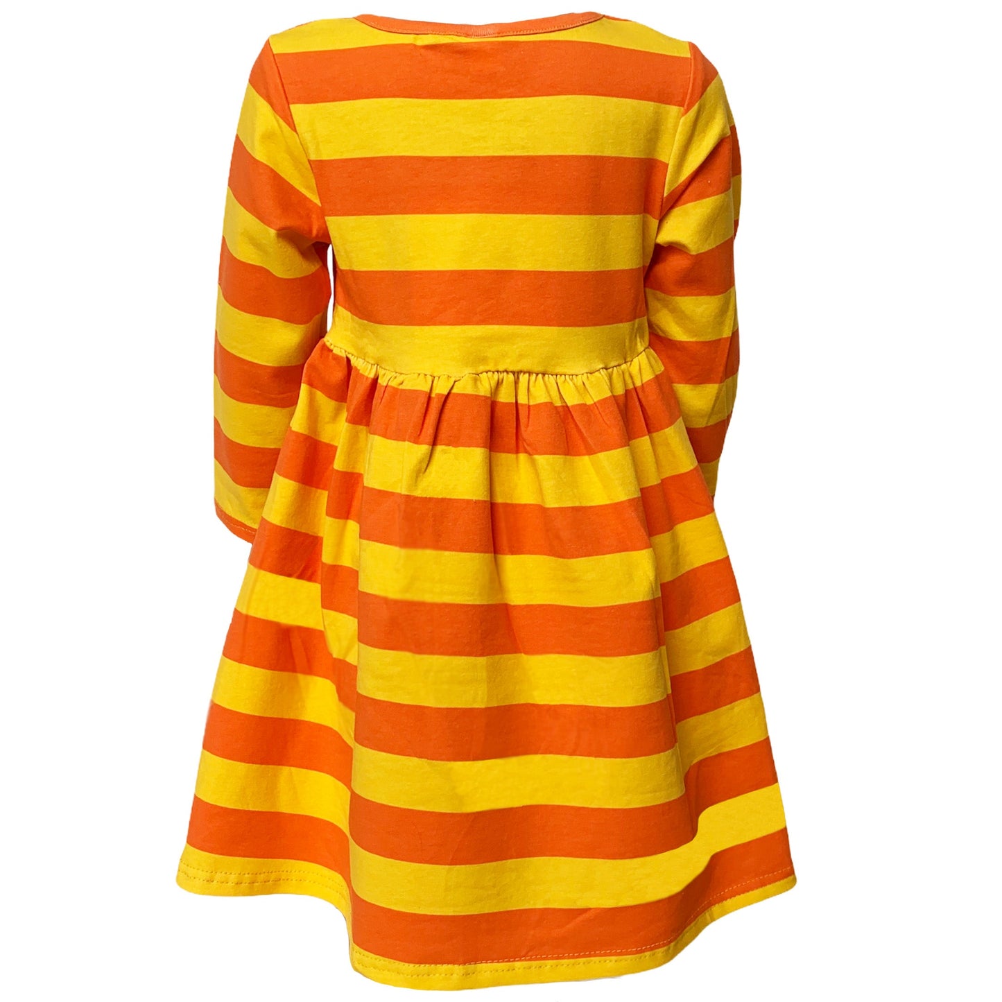 AnnLoren Girls Boutique Black Cat Orange Striped Halloween Dress