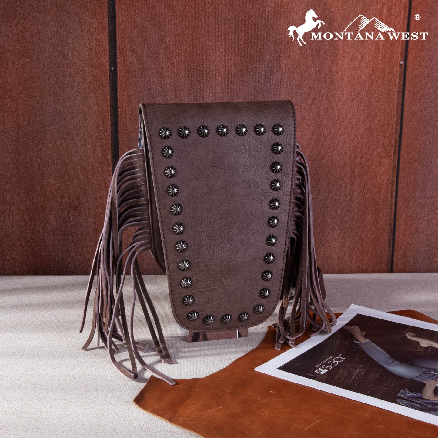 Montana West Coffee Fringe Convertible Belt Bag & Sling Bag