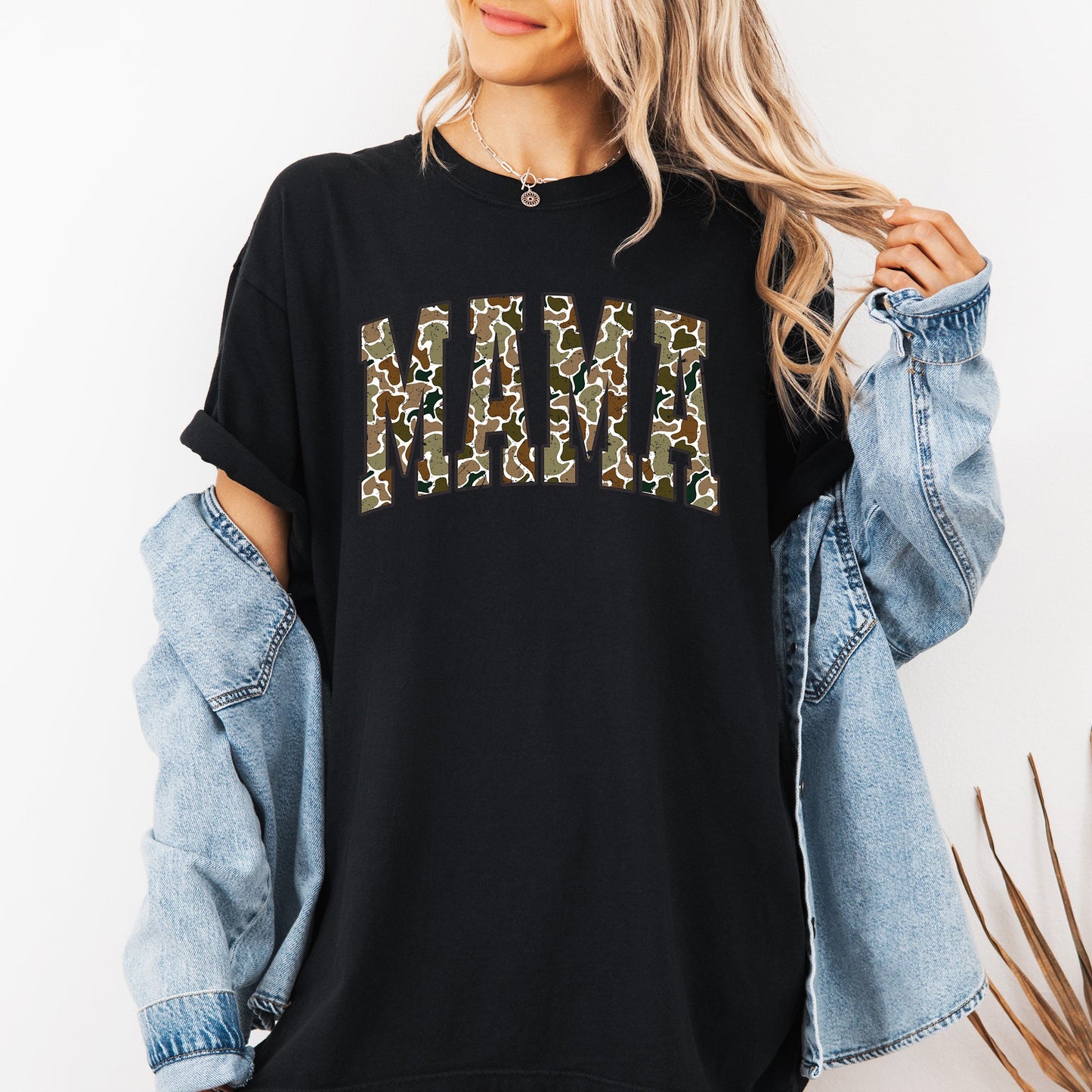 Mama, Camo, Camouflage, Hunting, Retro, Mother's Day Tshirt Comfort Colors T-Shirt