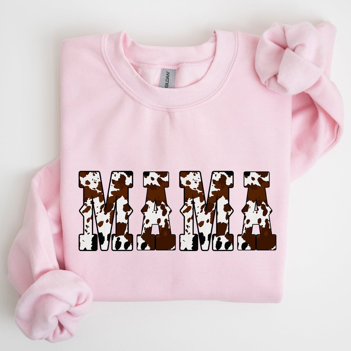 Mama, Cow Print, Western, Country, Varsity, Retro, Vintage Sweatshirt