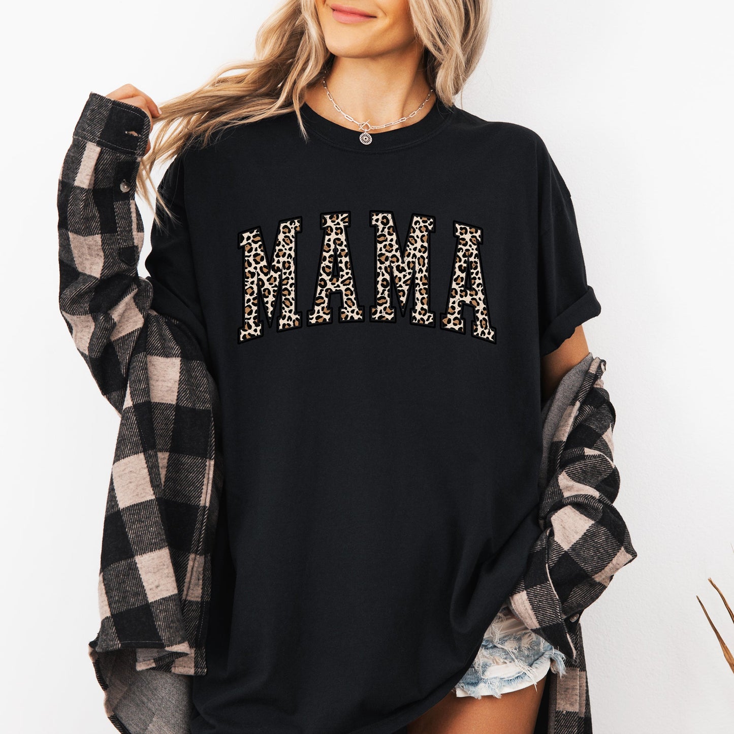 Mama, Leopard Print Tshirt Comfort Colors T-Shirt