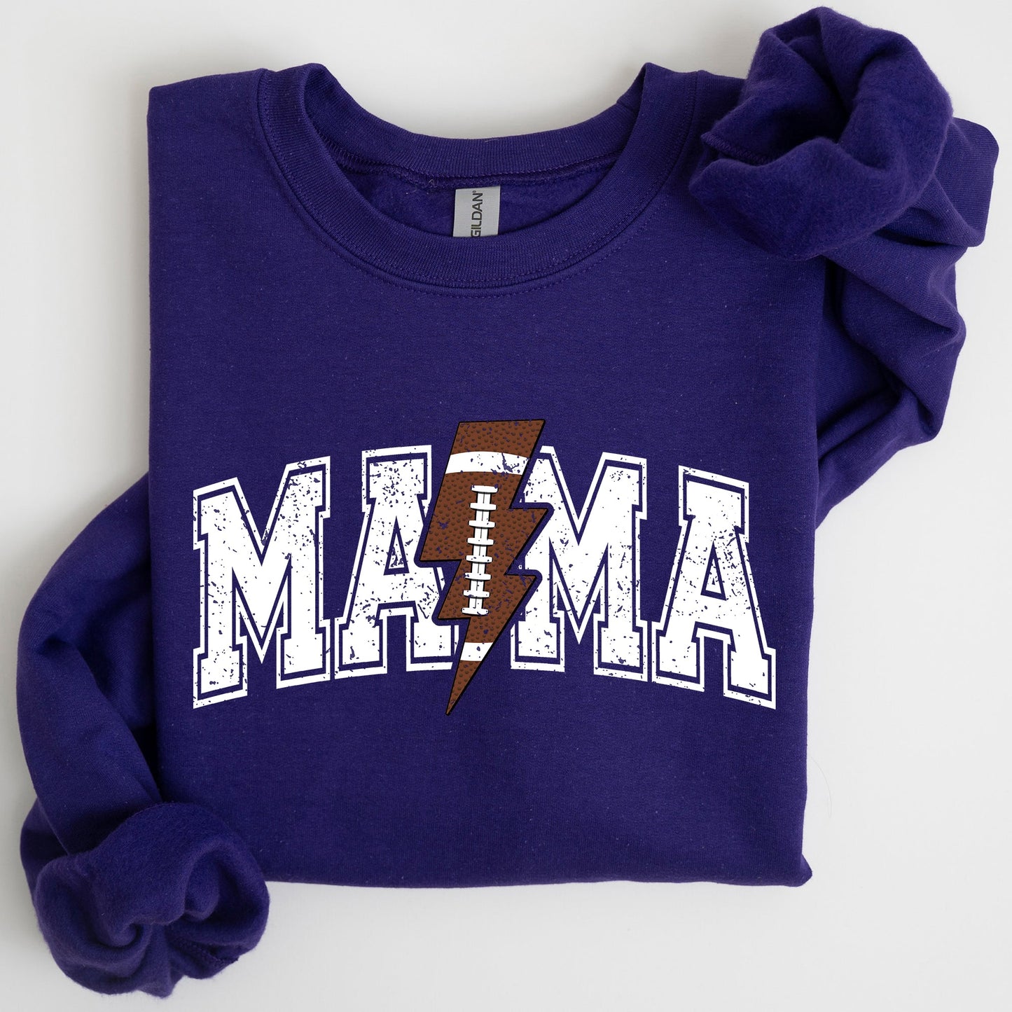 Mama, Lightening Bolt, Football, Sports, Game Day, Big Game, Touchdown, Tailgate Party Sweatshirt