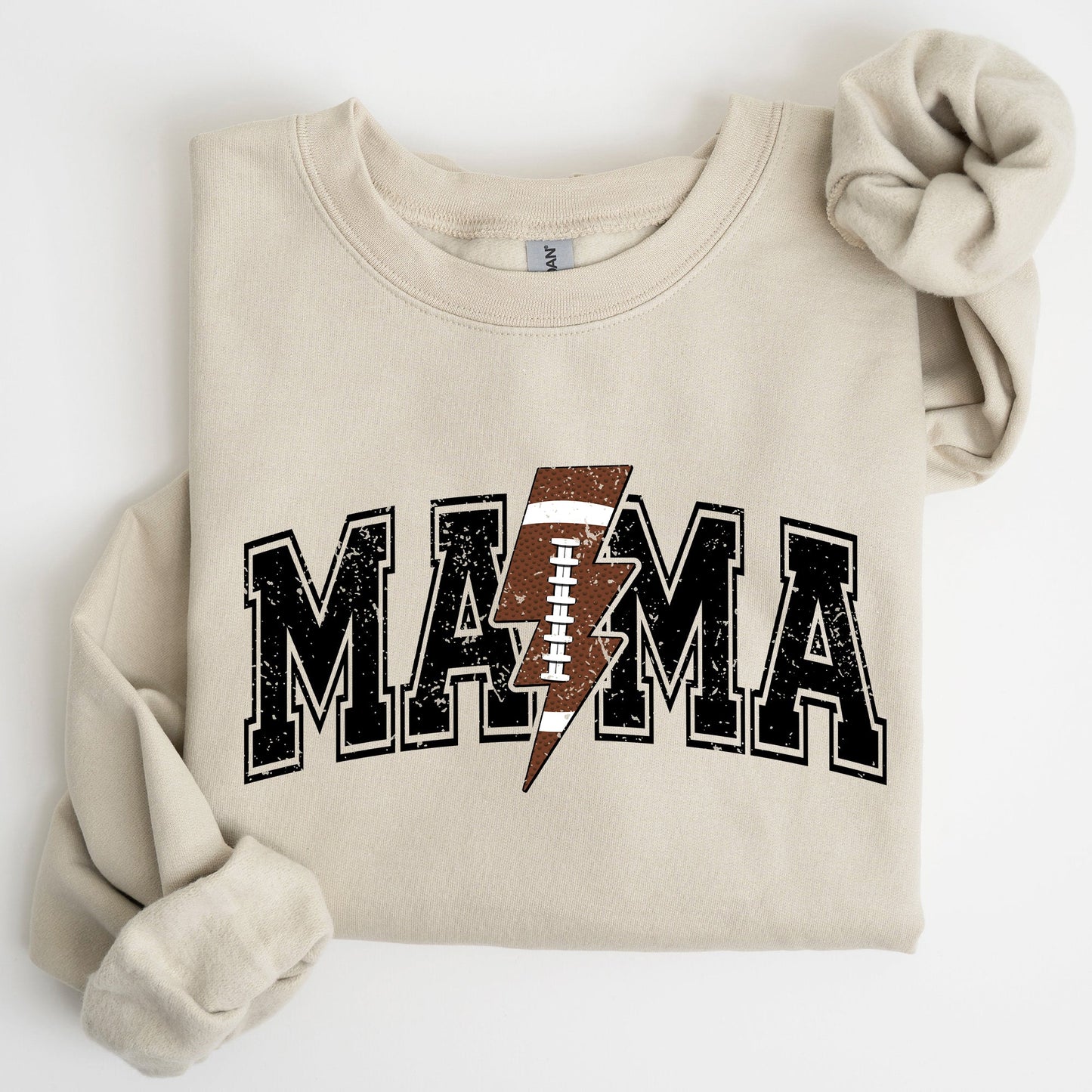 Mama, Lightening Bolt, Football, Sports, Game Day, Big Game, Touchdown, Tailgate Party Sweatshirt