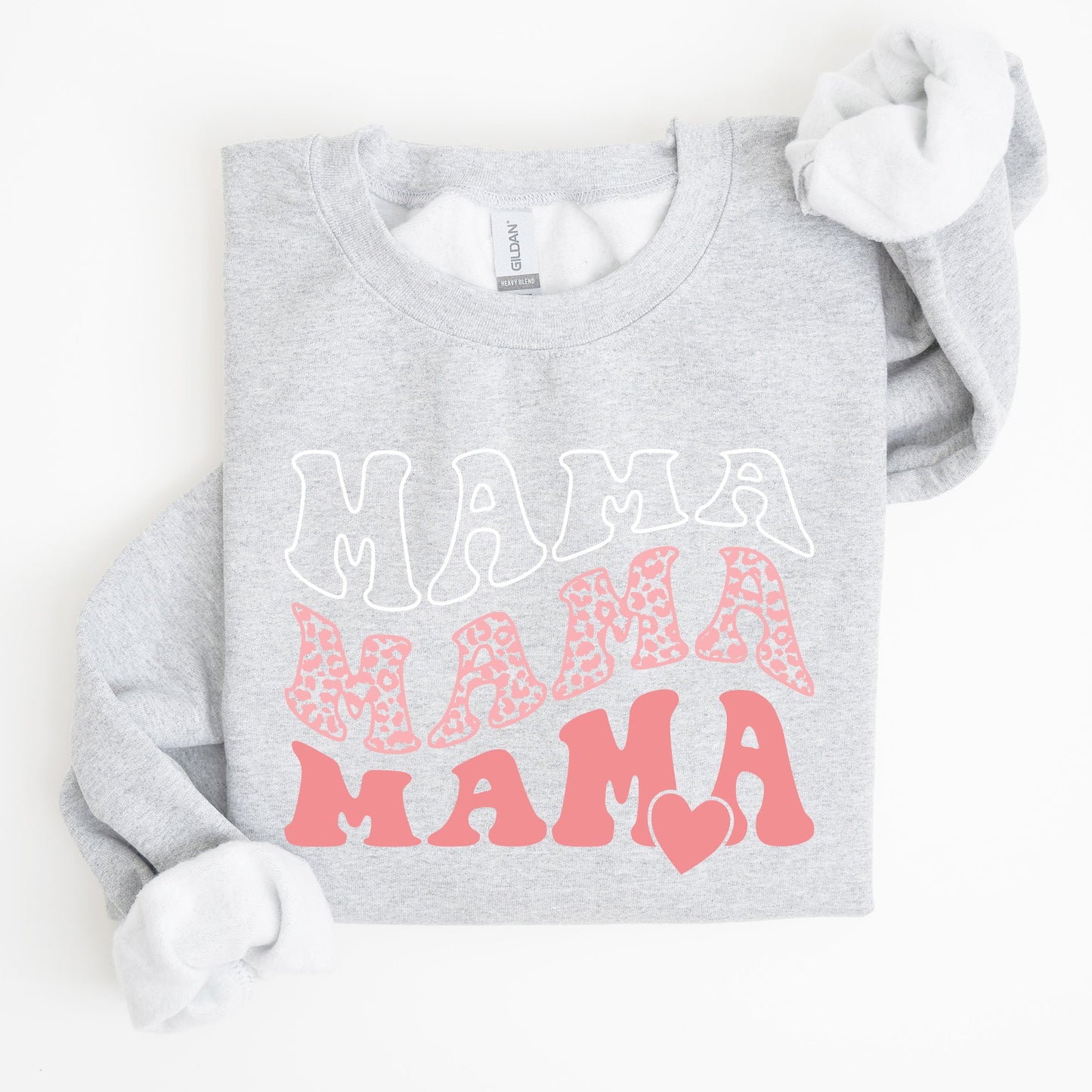 Mama, Leopard, Heart, Mom, Mother's Day Gift Sweatshirt