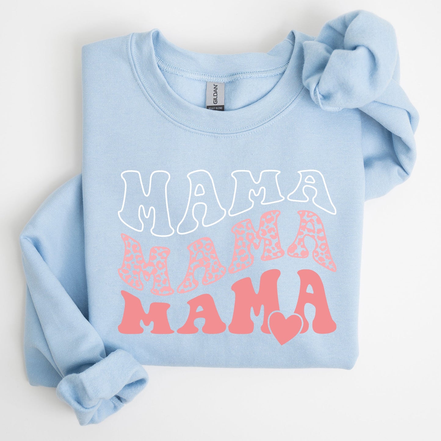 Mama, Leopard, Heart, Mom, Mother's Day Gift Sweatshirt