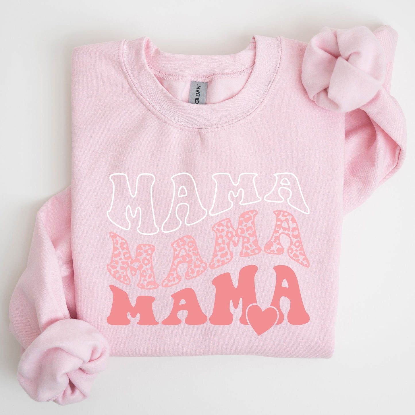 Mama, Leopard, Heart, Mom, Mother's Day Gift Sweatshirt