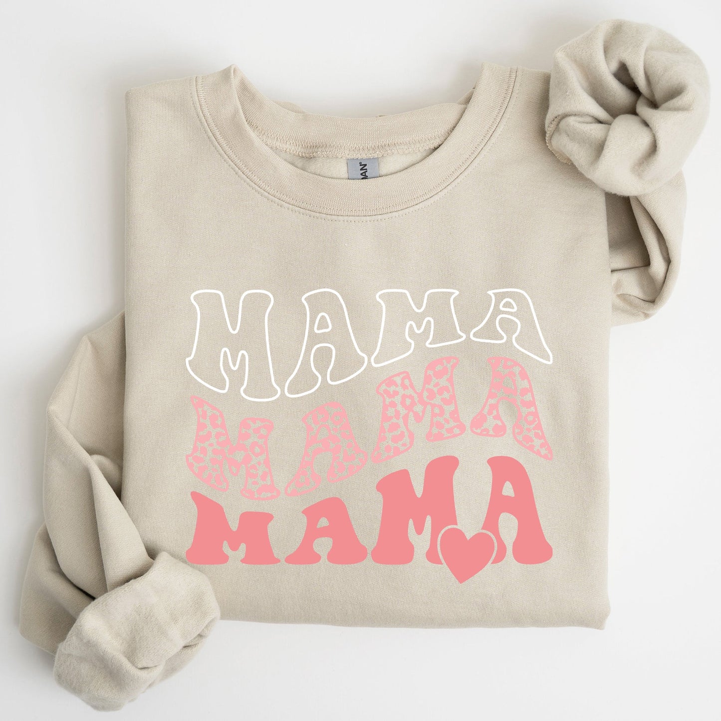 Mama, Leopard, Heart, Mom, Mother's Day Gift Sweatshirt
