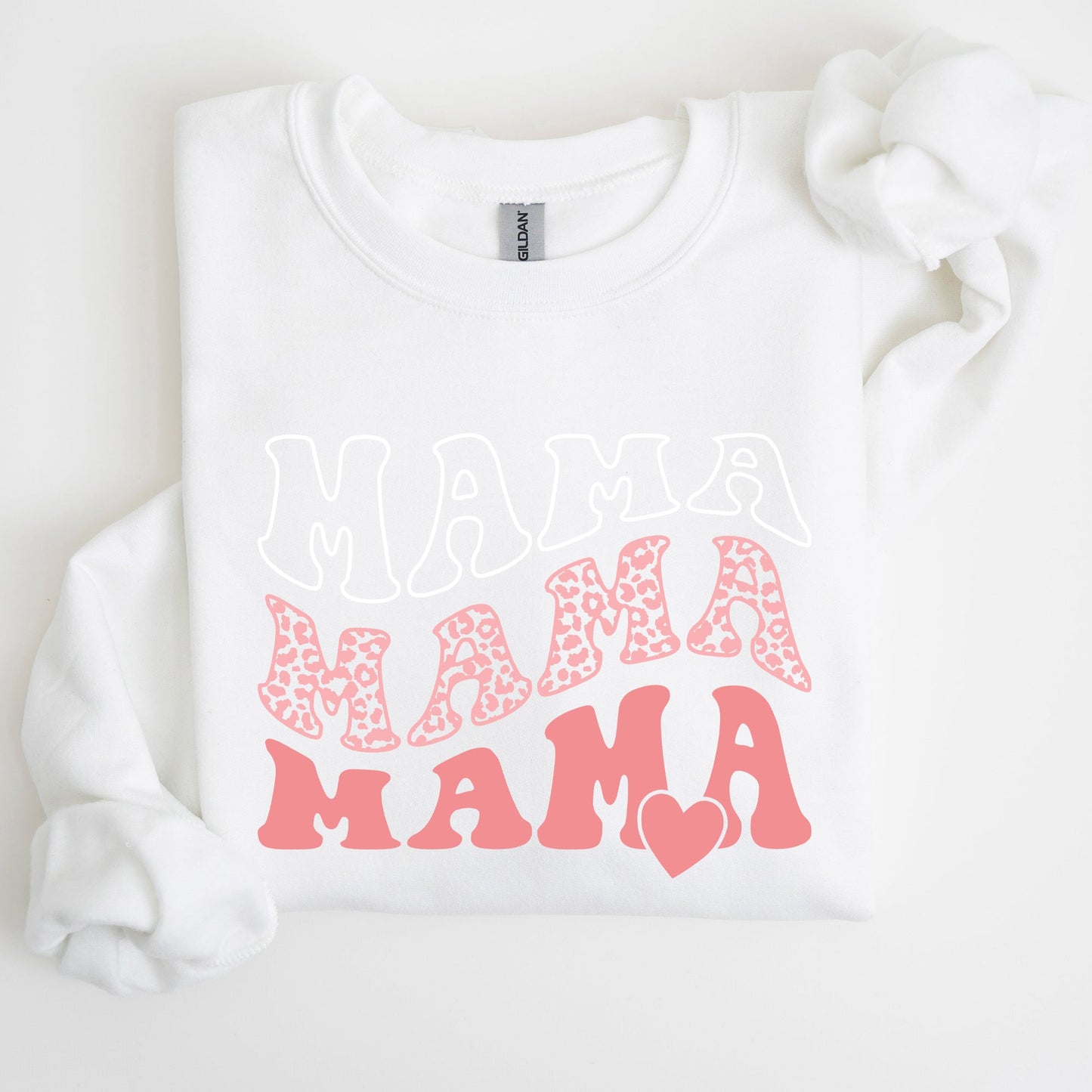 Mama, Leopard, Heart, Mom, Mother's Day Gift Sweatshirt