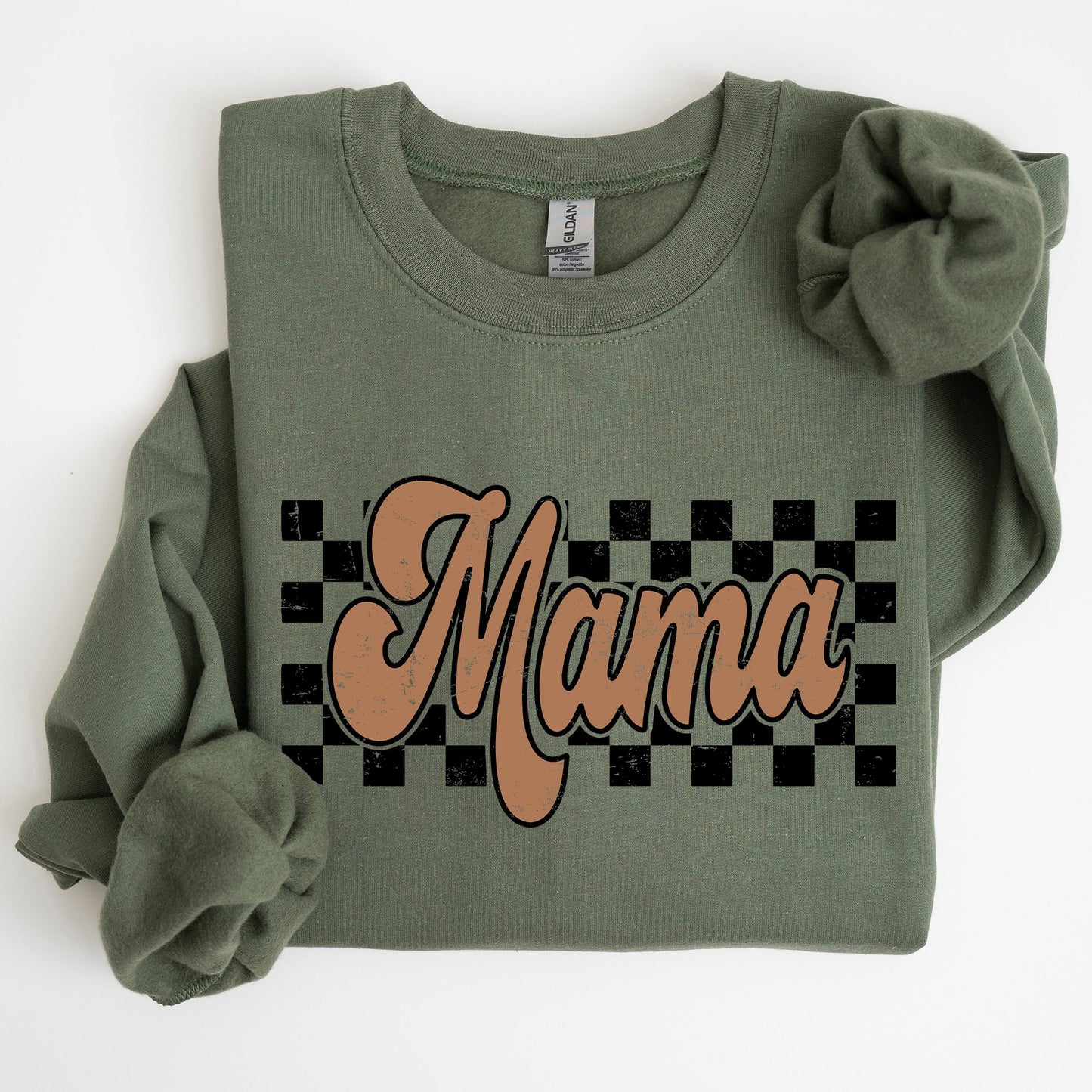 Mama Retro Checkered, Aesthetic, Vintage Sweatshirt