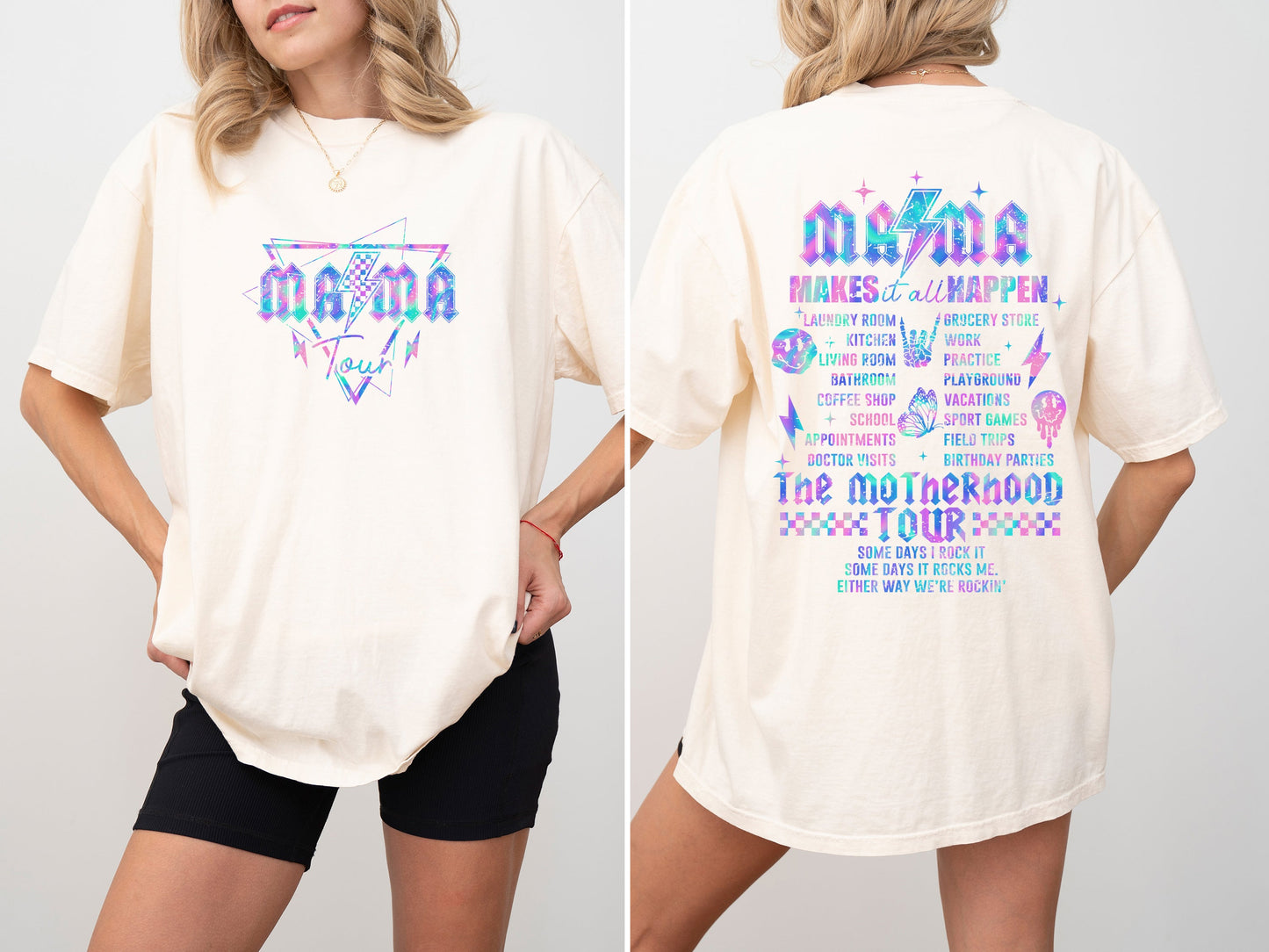 Motherhood Tour, Mama Concert Tee, Mother's Day, Lightening Bolt, Some Days I Rock It, Tshirt Comfort Colors T-Shirt