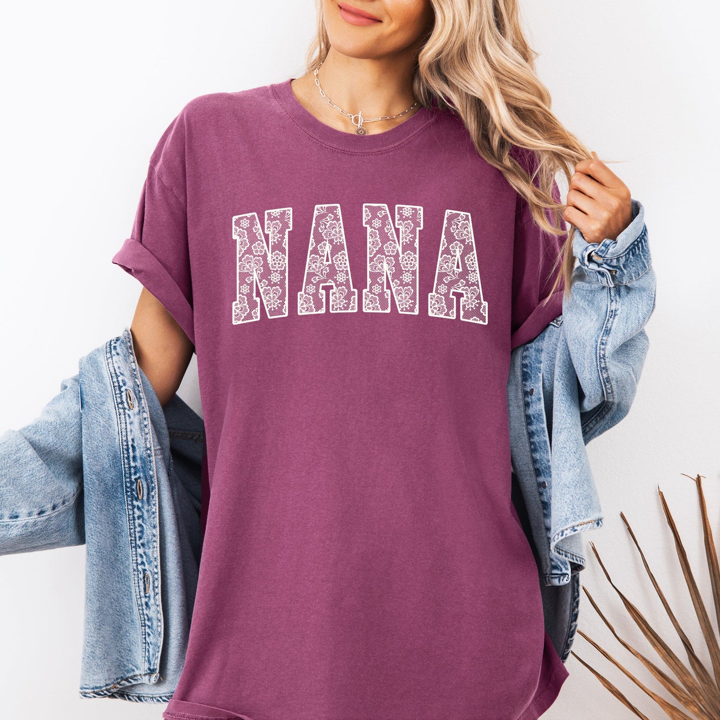 Nana, Faux Lace, Coquette, Varsity, Mother's Day Tshirt Comfort Colors T-Shirt