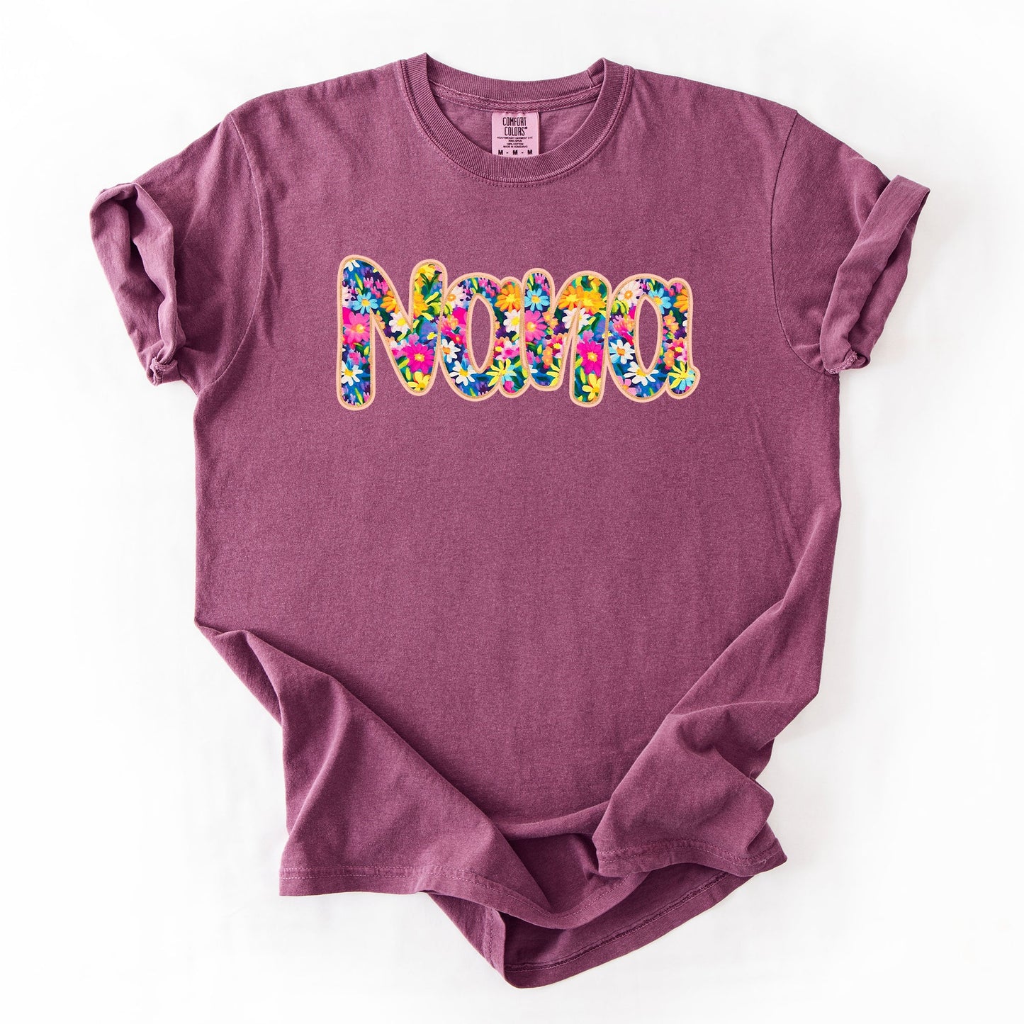 Nana, Floral, Flowers, Mother's Day, Bright, Colorful, Pastels Tshirt Comfort Colors T-Shirt