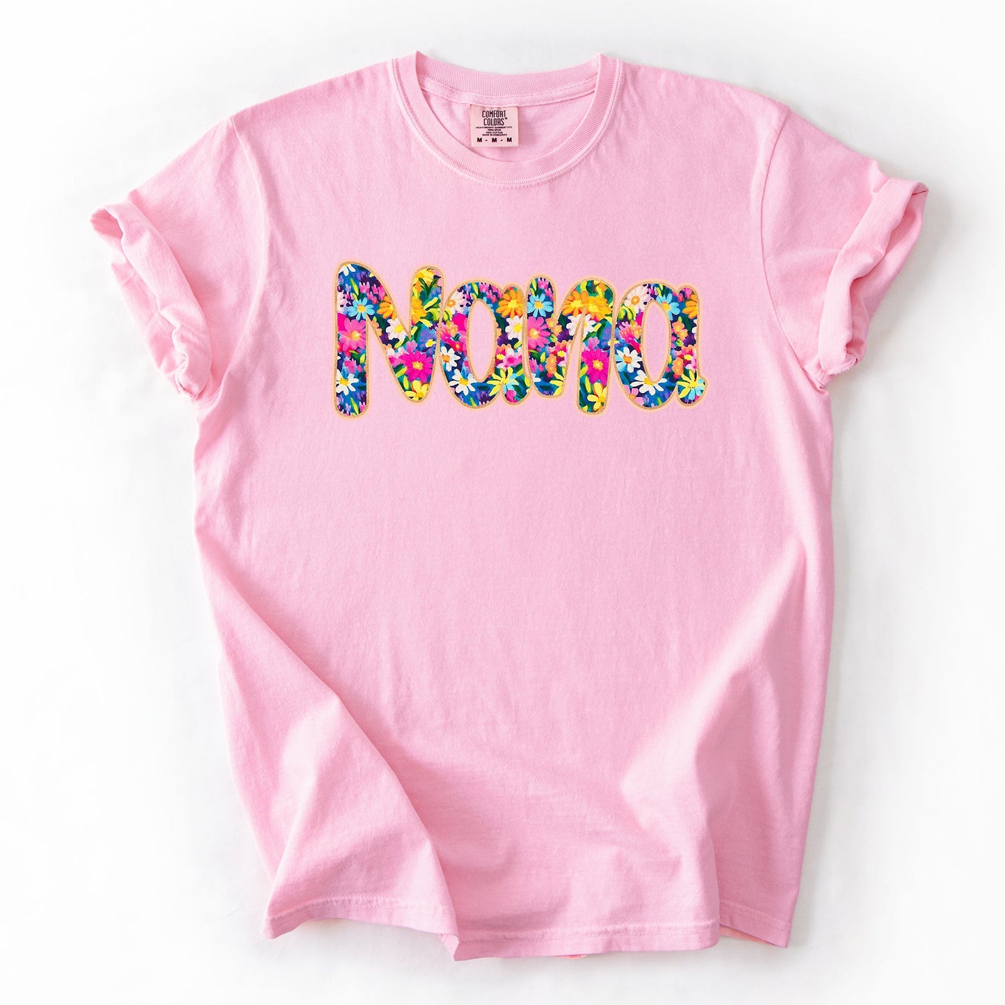 Nana, Floral, Flowers, Mother's Day, Bright, Colorful, Pastels Tshirt Comfort Colors T-Shirt