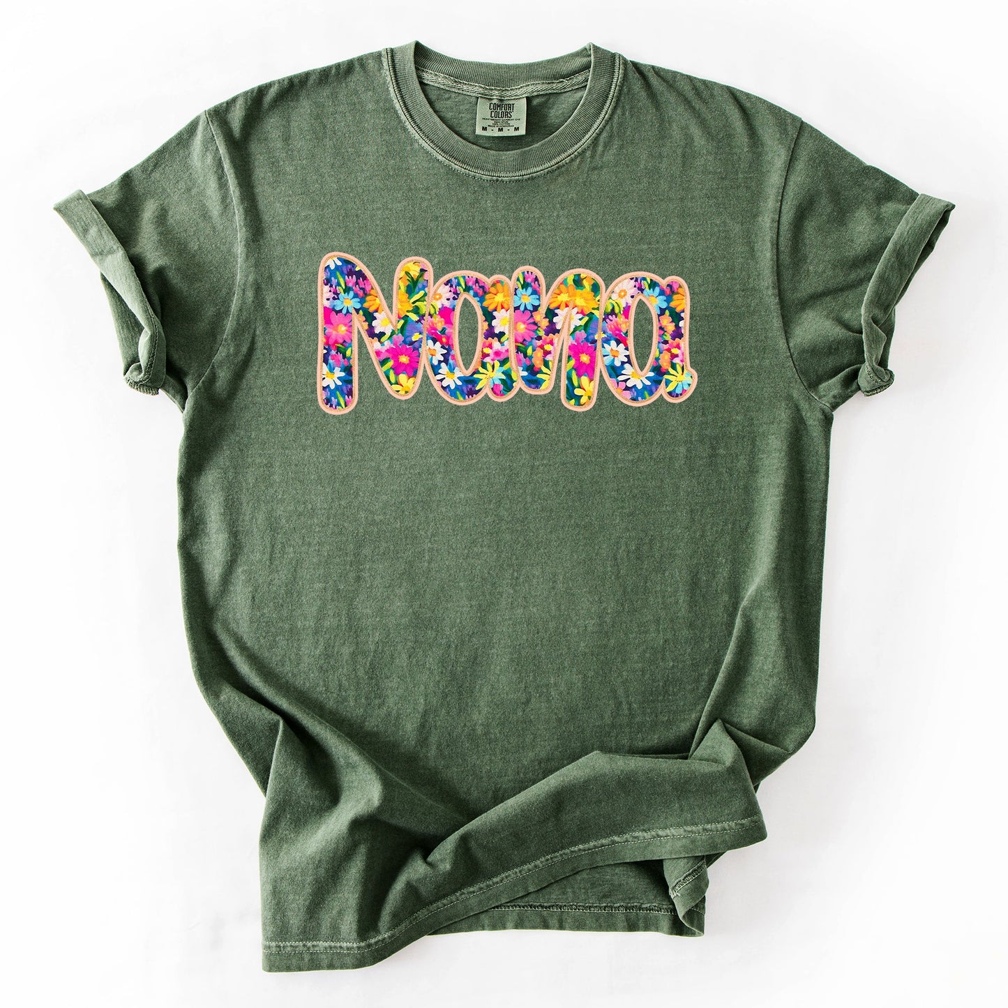 Nana, Floral, Flowers, Mother's Day, Bright, Colorful, Pastels Tshirt Comfort Colors T-Shirt