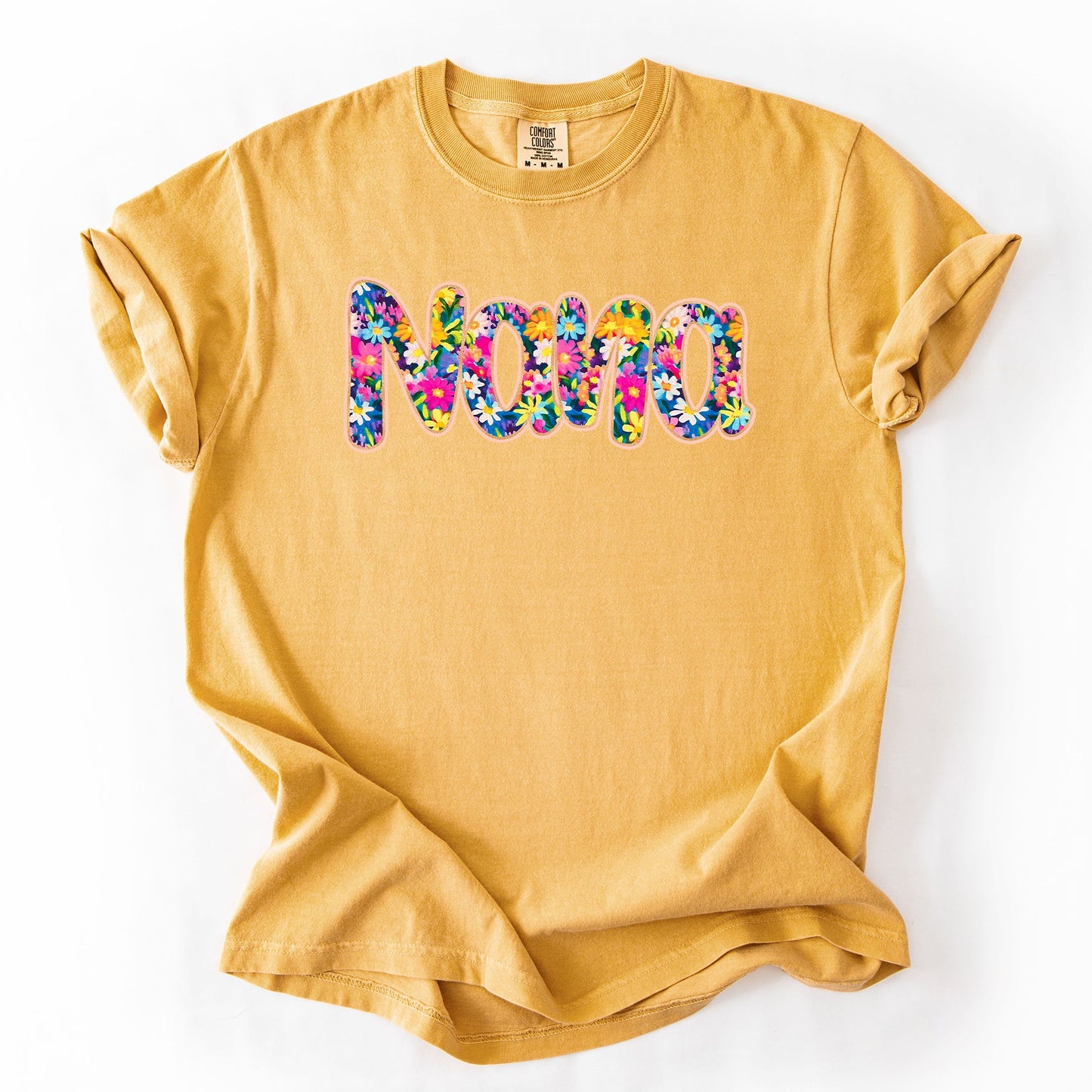 Nana, Floral, Flowers, Mother's Day, Bright, Colorful, Pastels Tshirt Comfort Colors T-Shirt