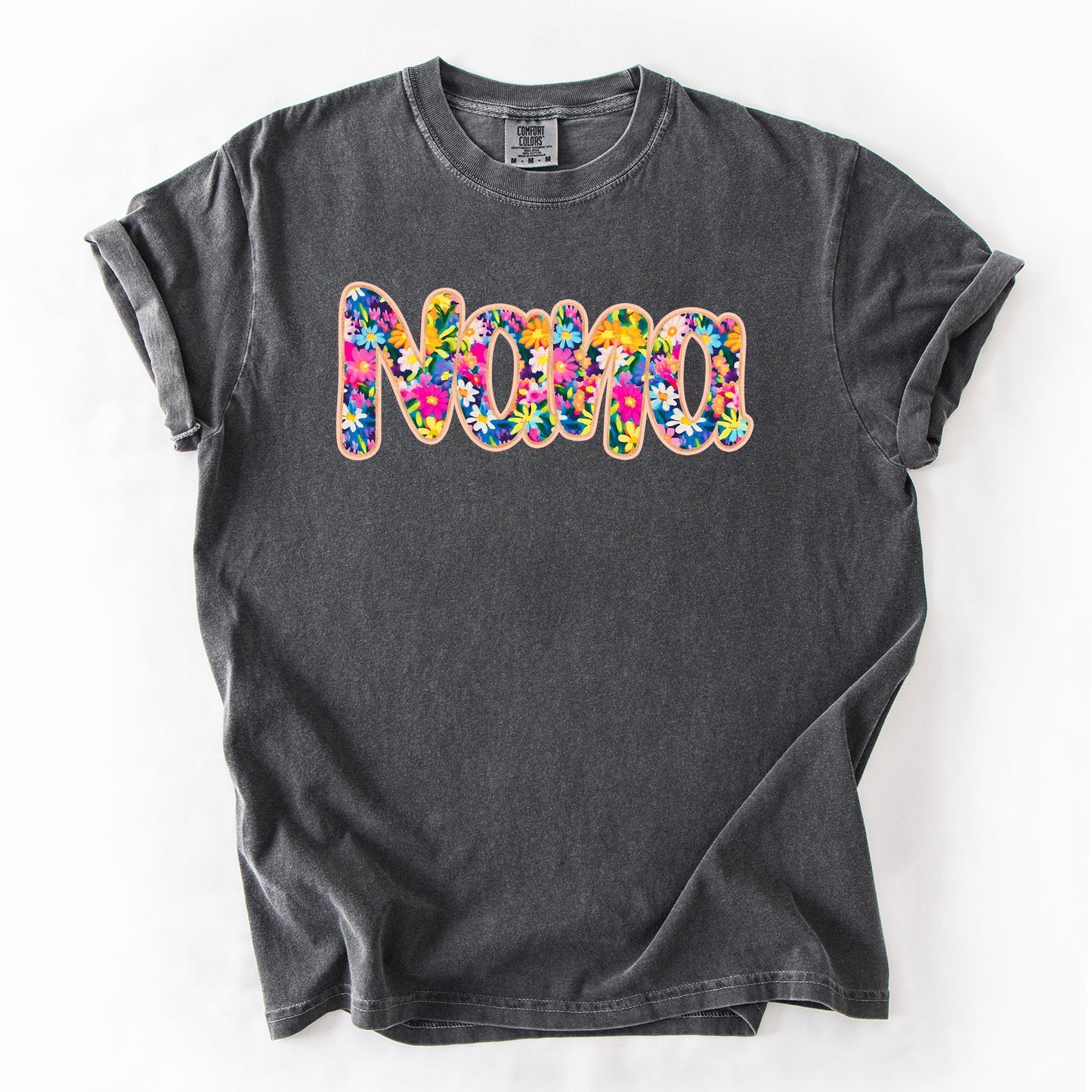 Nana, Floral, Flowers, Mother's Day, Bright, Colorful, Pastels Tshirt Comfort Colors T-Shirt