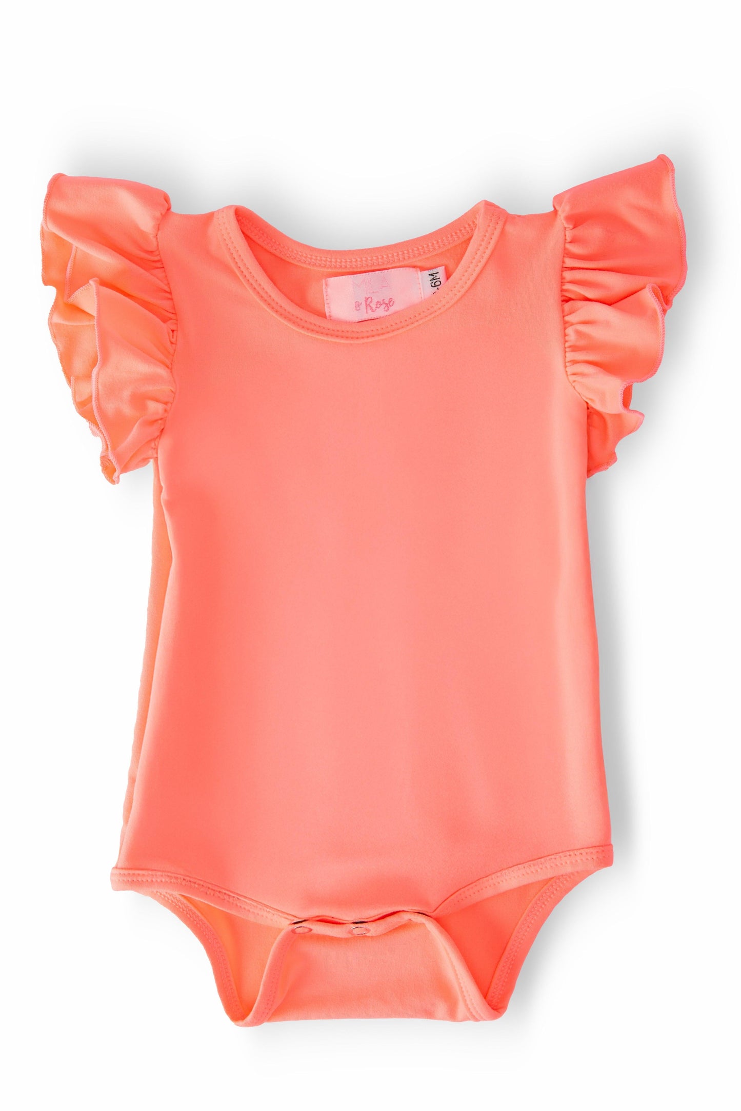 Neon Coral S/S Flutter Bodysuit