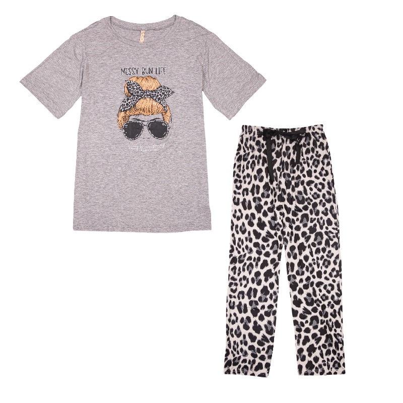 Messy Bun Life - SS - S22 - Adult PJ Set