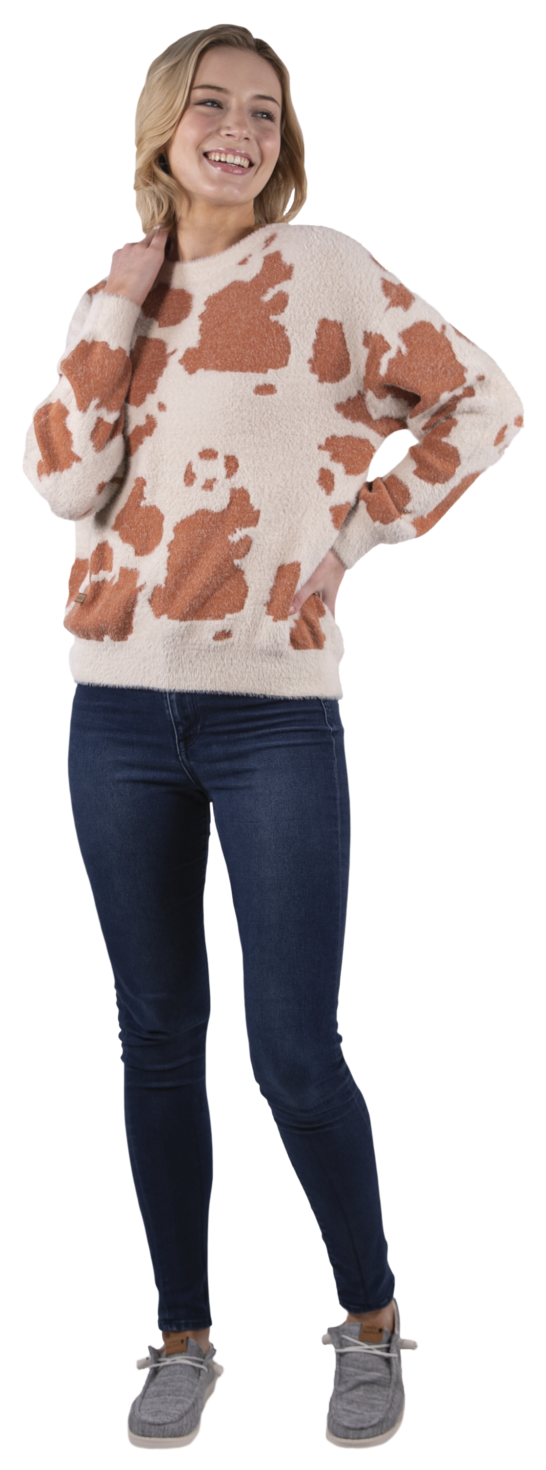 Fuzzy Sweater - Cow - F22 - Simply Southern