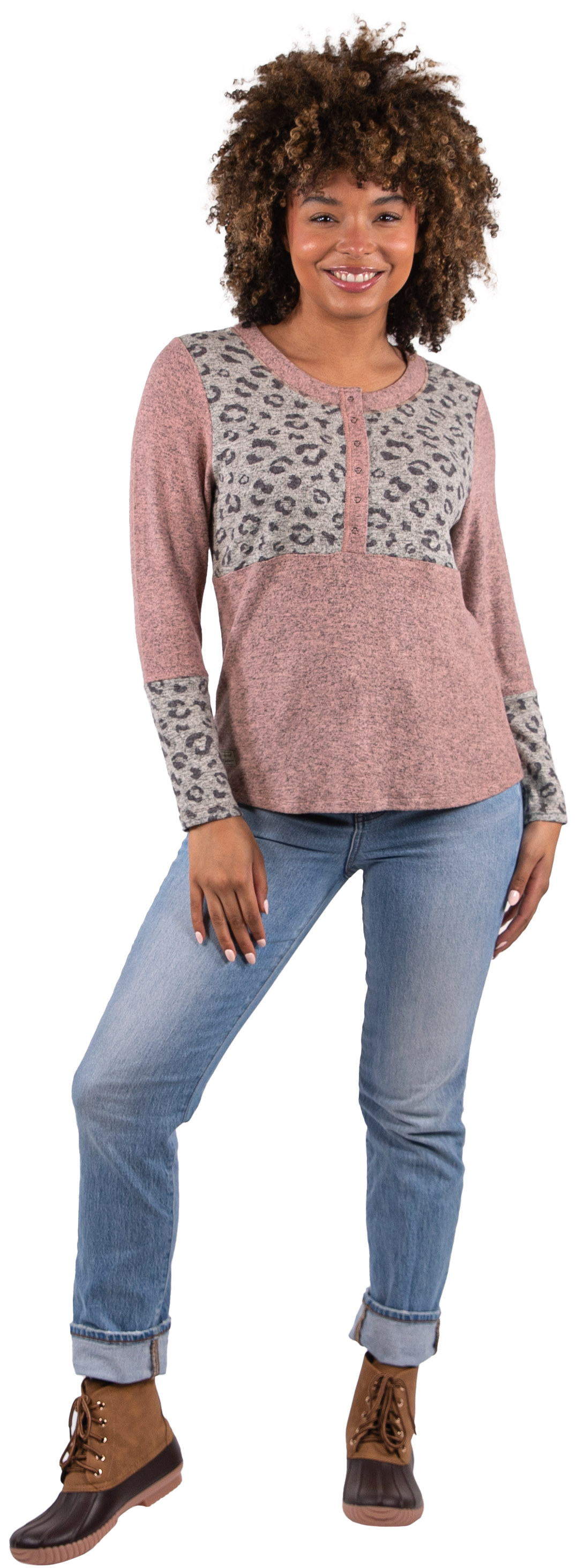 Knit Snap Top - Leopard - SS - F22 - Adult Top