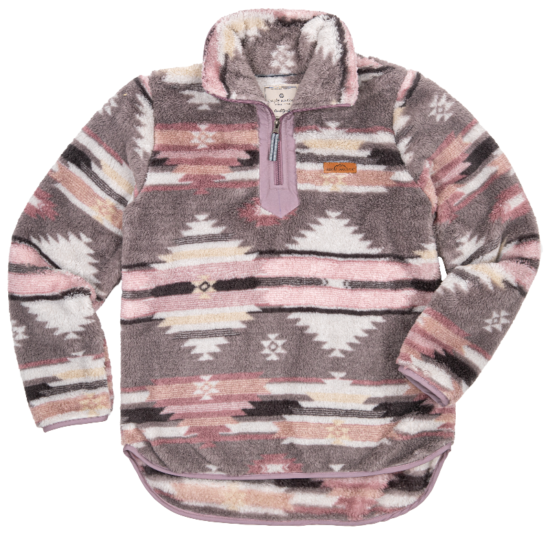 Y-Neck Sherpa Pullover - Aztec - F22 - Simply Southern