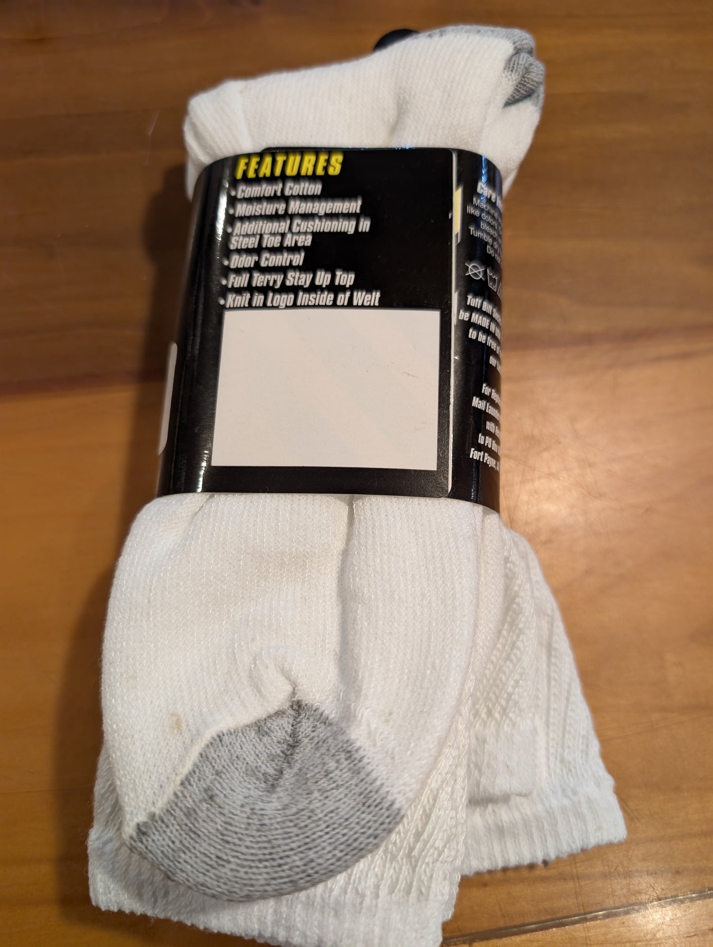 Tuff Bilt 2pk Mens Steel Toe Socks