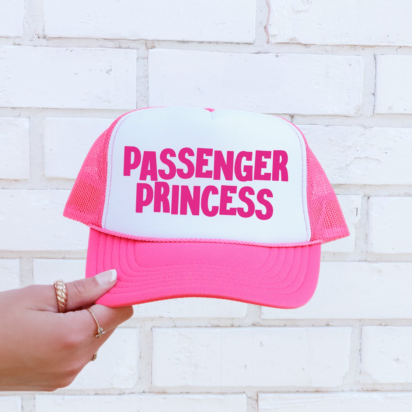 Passenger Princess, Sassy, Funny, Bright Pink Snapback Trucker Hat