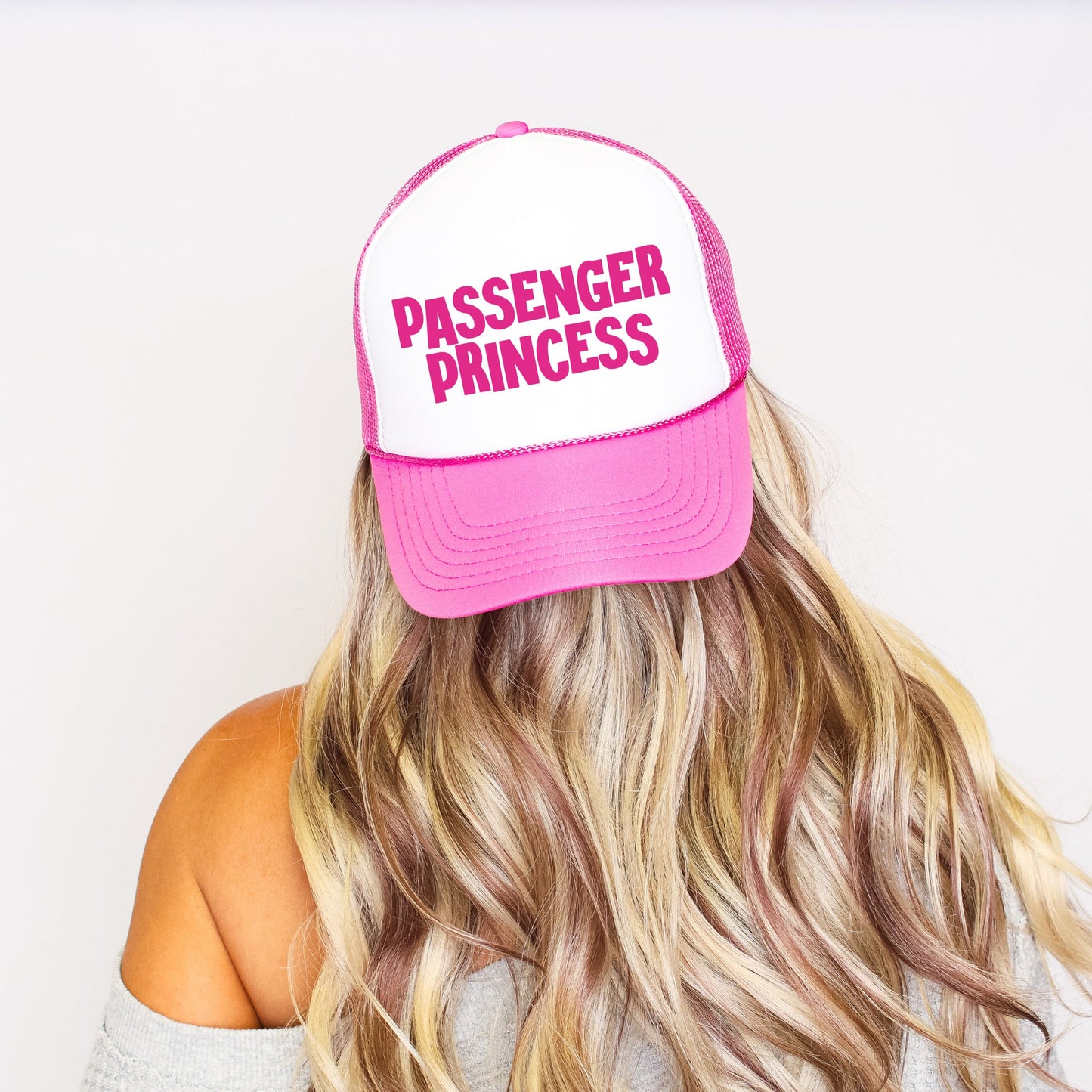 Passenger Princess, Sassy, Funny, Bright Pink Snapback Trucker Hat