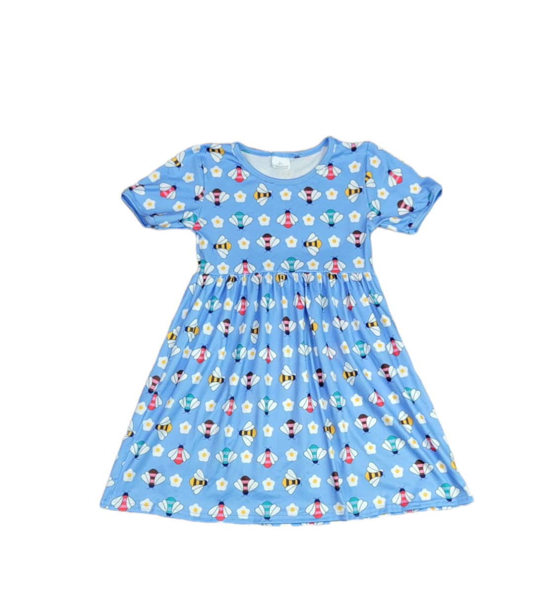 All The Buzz Short Sleeve Milk Silk Dress