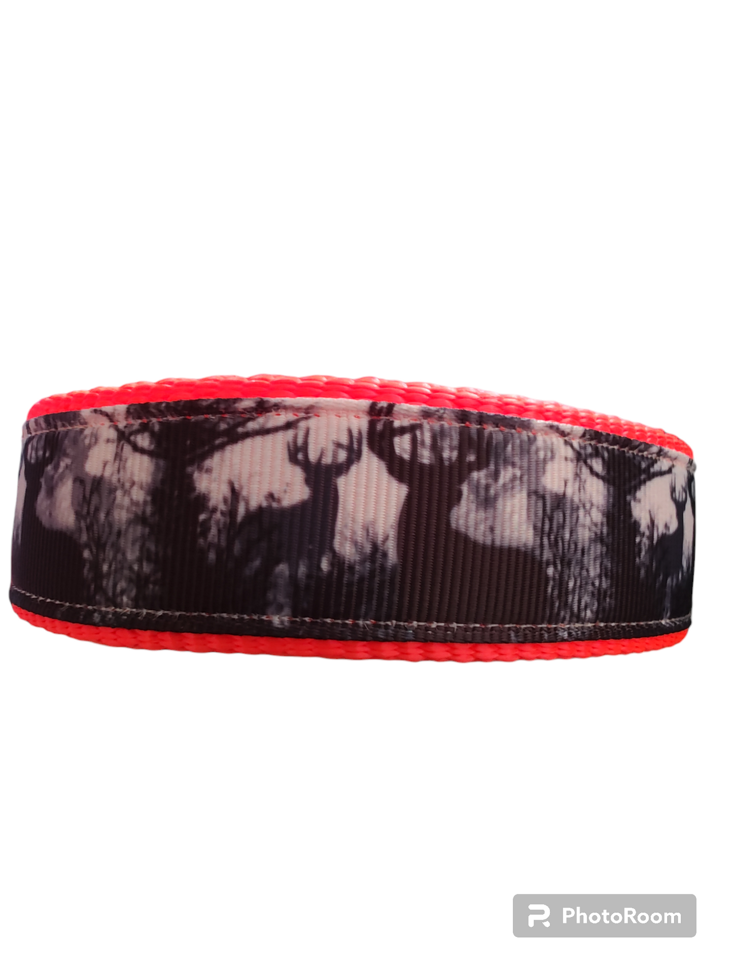 Heavy Duty Hunting Bucks Neon Orange Super Heavy Nylon Dog Collar LG, XL, Leash