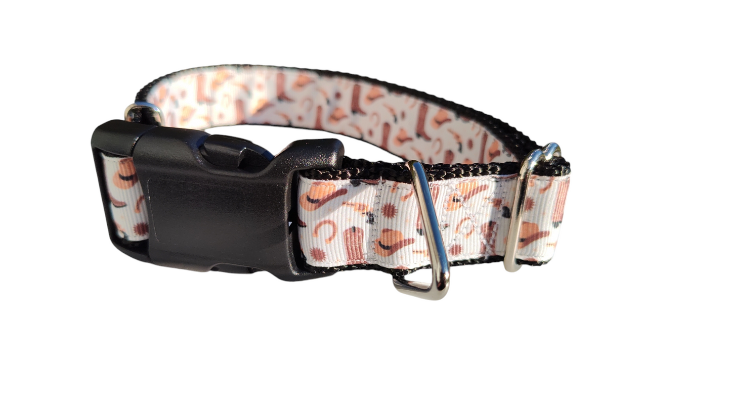 Tan Cowboy Western Wear Nylon Dog Collar