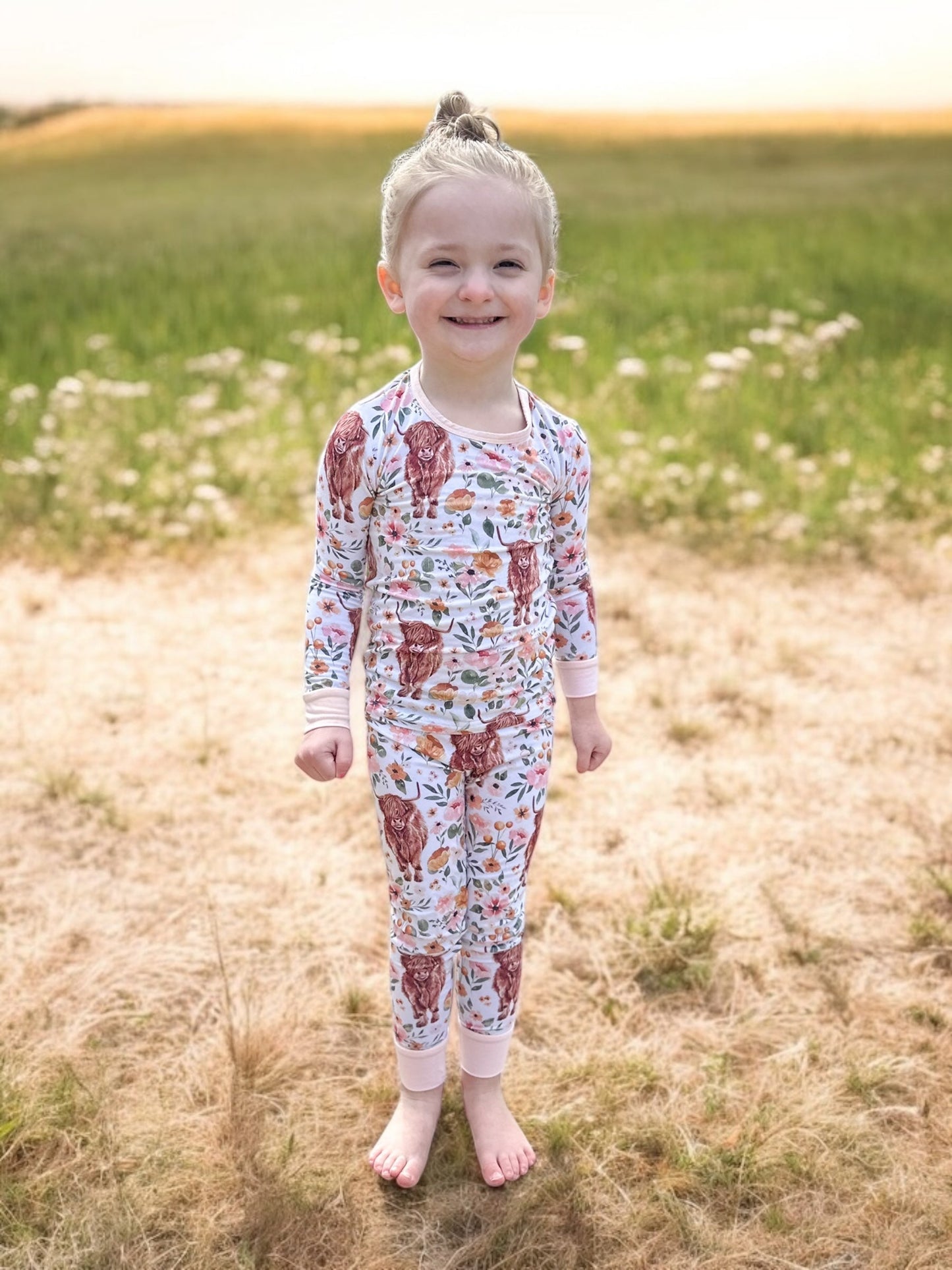 Highland Cow Bamboo Toddler Set