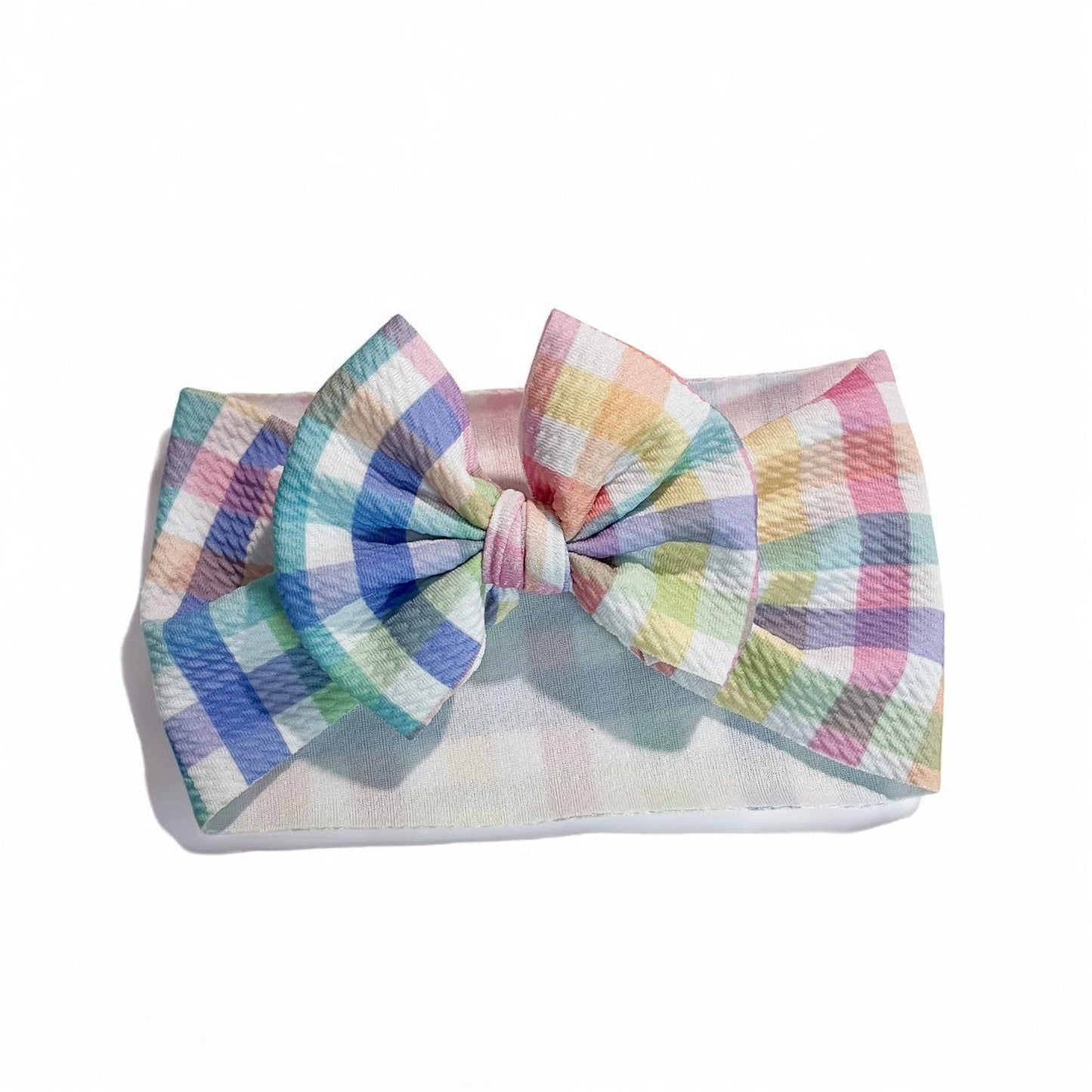 Spring Plaid Baby Headwrap Bow