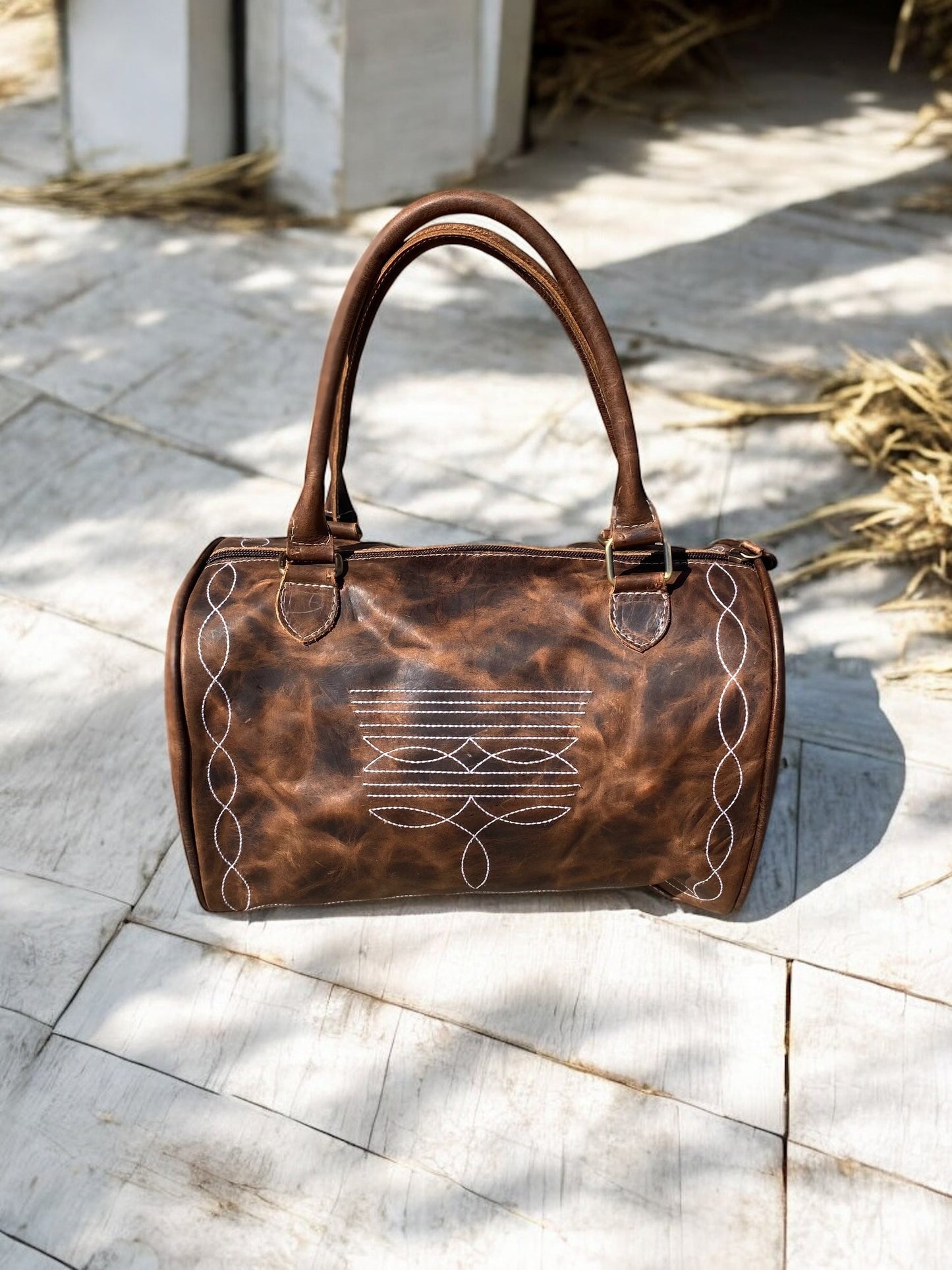 Boot-Stitch Vintage Leather Speedy Bag
