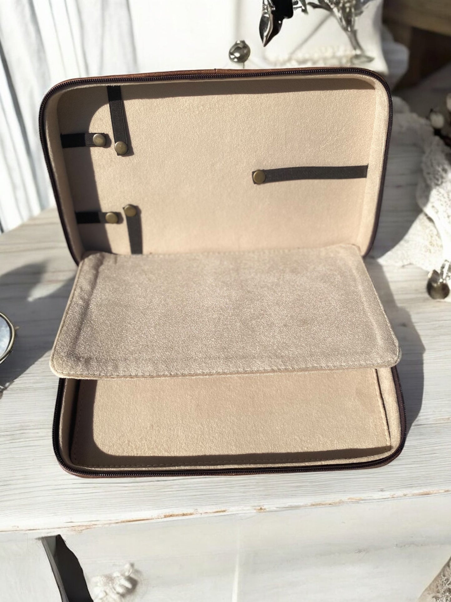 Turquoise Leather Jewelry Case