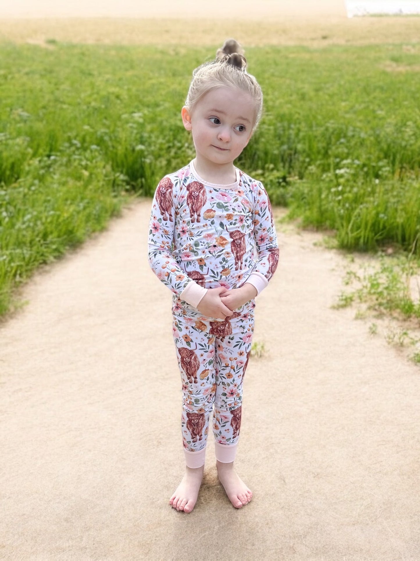 Highland Cow Bamboo Toddler Set