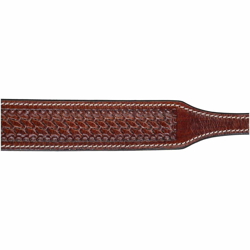 Tough-1 Silver Royal Bodie Wither Strap – Basket Tooled Premium Leather, Medium Oil
