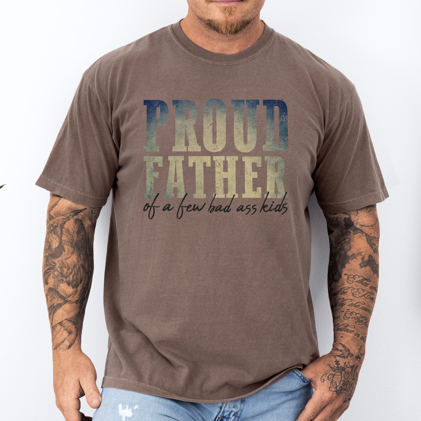 Proud Father Of A Few Bad Ass Kids, Dad, Father's Day, Boyfriend, Husband, Brother, Guy Gift, Comfort Colors T-Shirt
