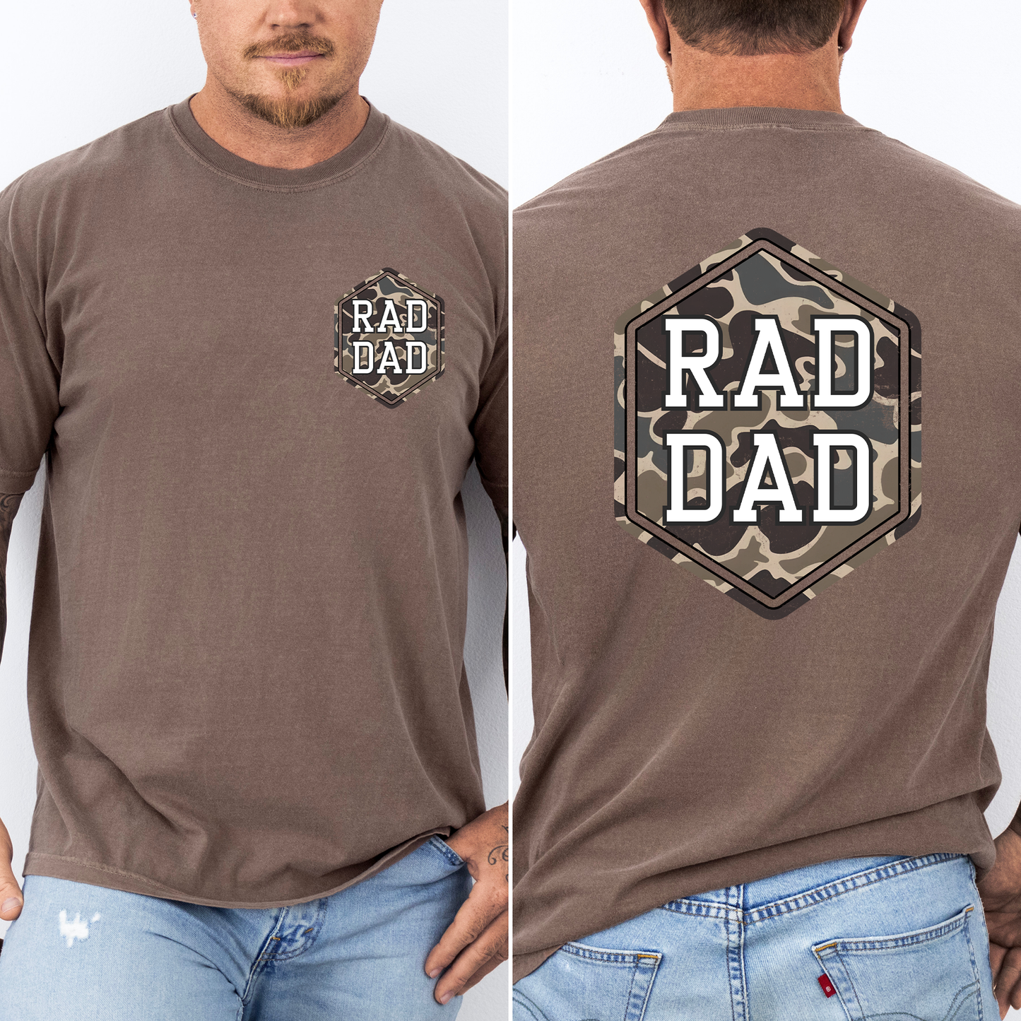 Rad Dad, Camo, Camouflage, Father's Day, Husband, Guy Gift, Old School, Brother, Comfort Colors T-Shirt