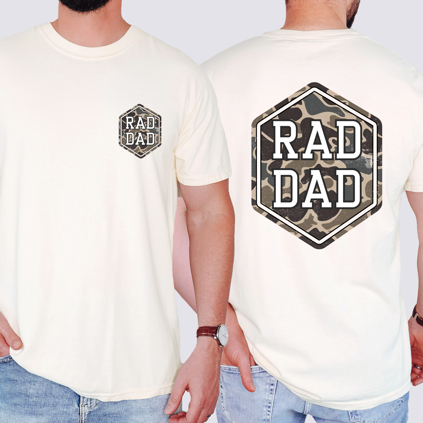 Rad Dad, Camo, Camouflage, Father's Day, Husband, Guy Gift, Old School, Brother, Comfort Colors T-Shirt