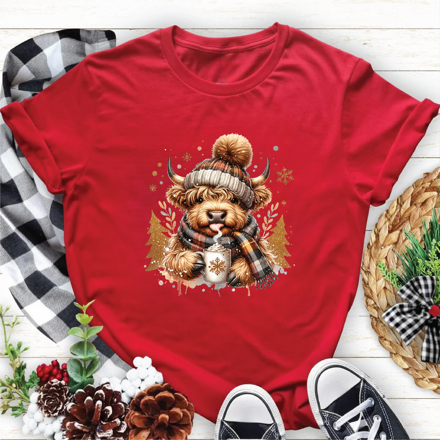Winter Highland Cow Tees