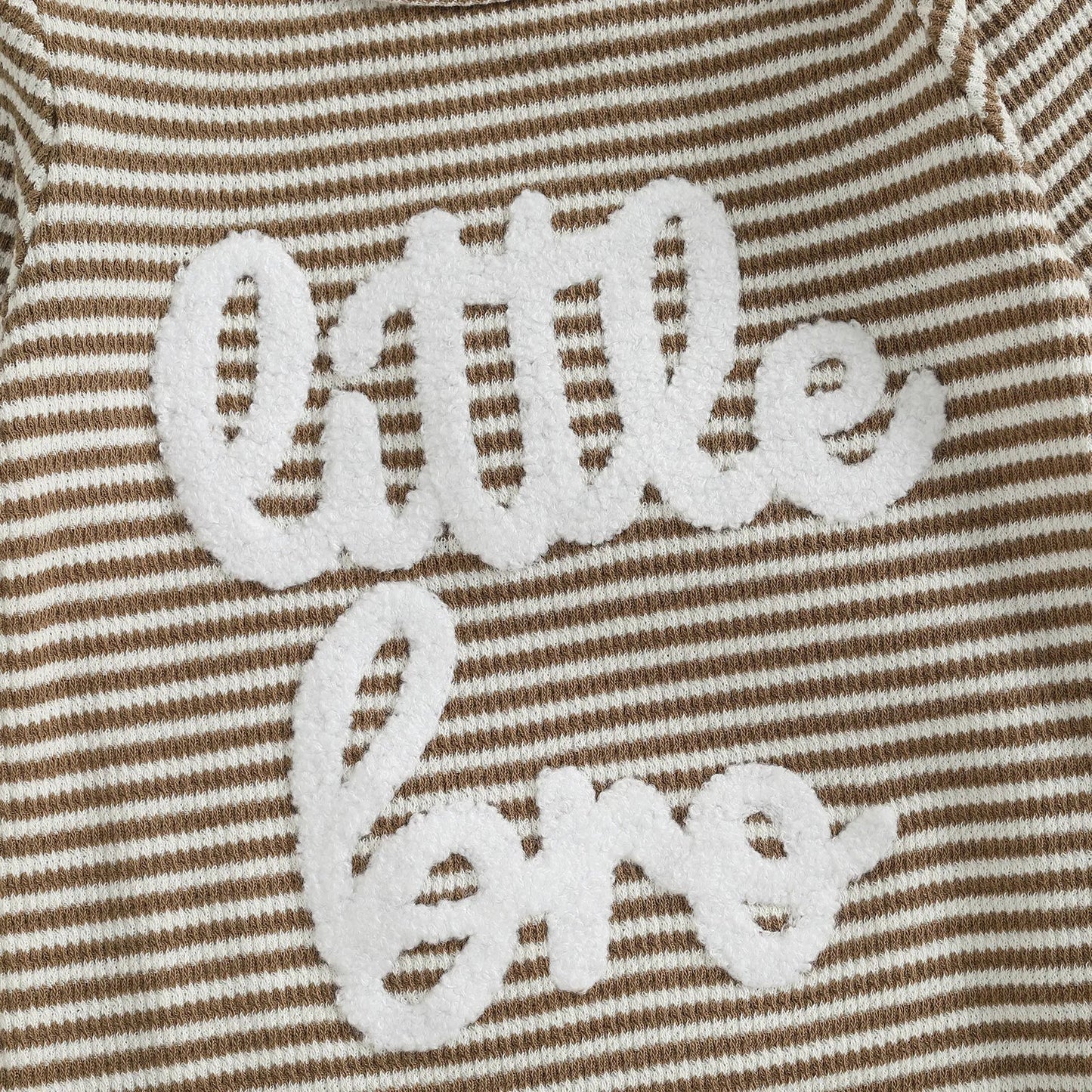 Baby Boys Autumn Striped Jumpsuit Long Sleeve Crewneck Letter Embroidery Romper with Hat