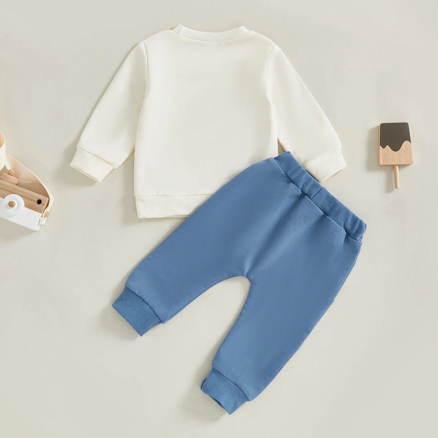 Toddler Boys Fall Outfits Retro Truck Print Long Sleeve Sweatshirts and Long Pants 2Pcs Clothes Set