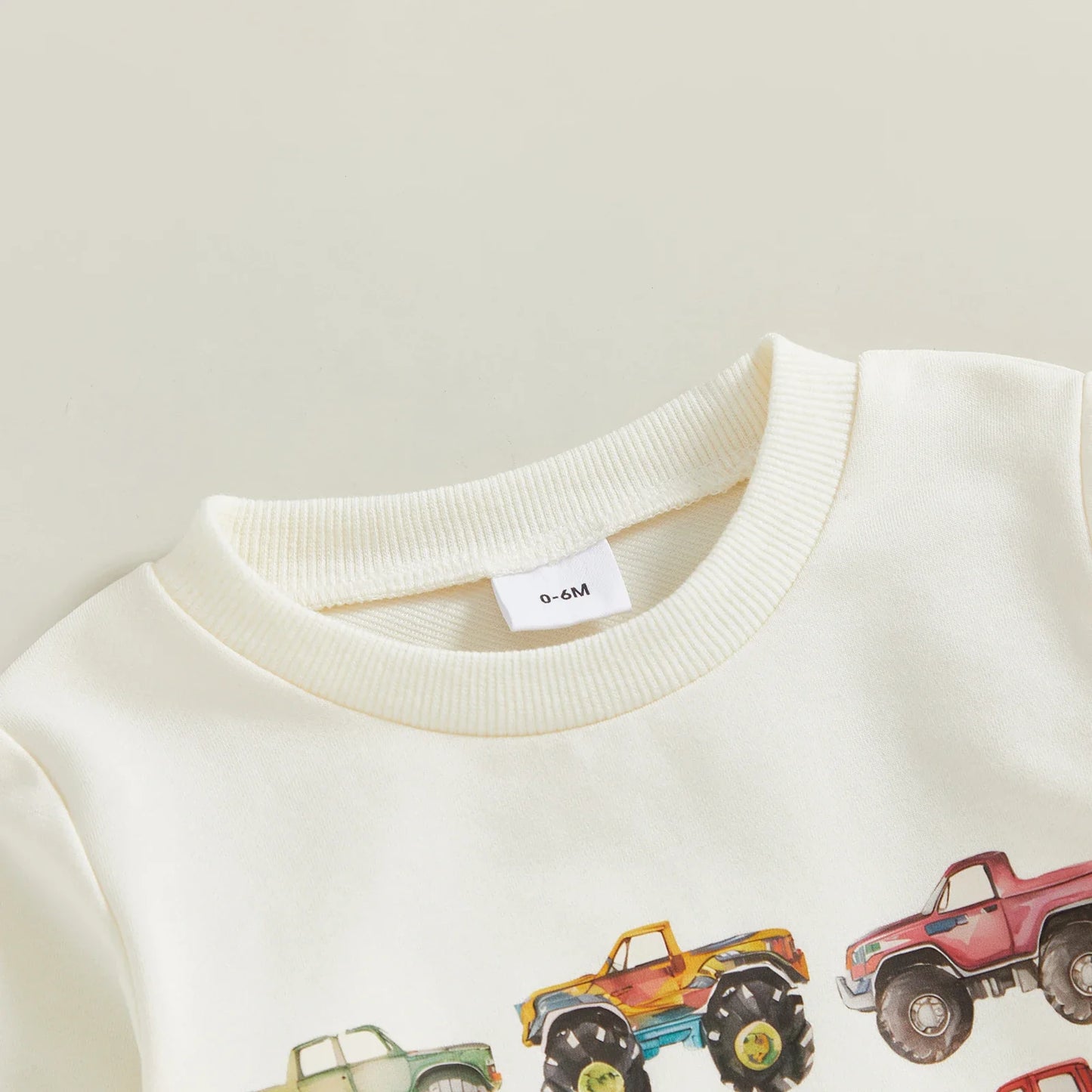 Toddler Boys Fall Outfits Retro Truck Print Long Sleeve Sweatshirts and Long Pants 2Pcs Clothes Set