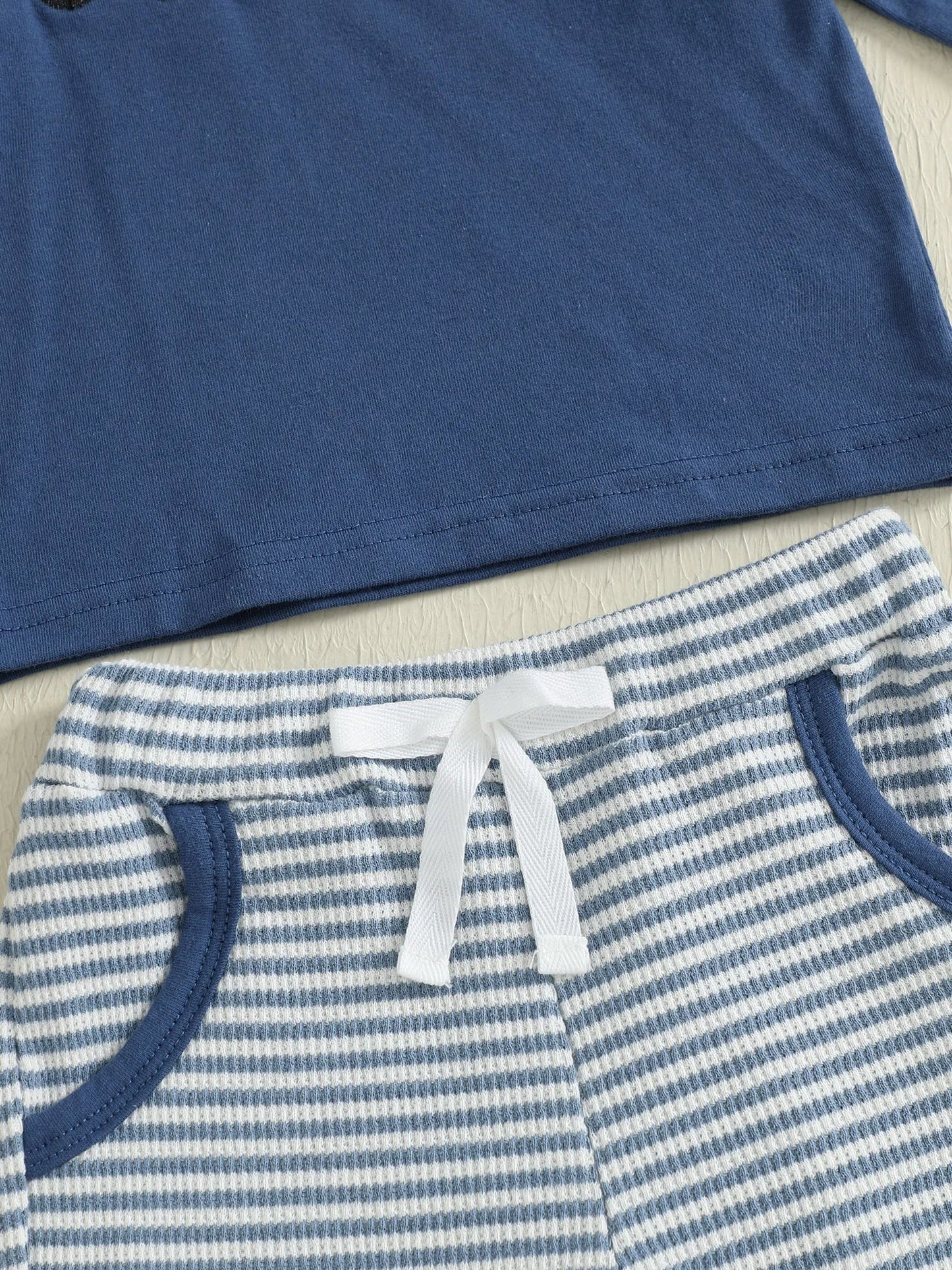 Baby Toddler Boys 2Pcs Outfit Car Embroidery Long Sleeve Top and Stripe Long Pants Clothes Set