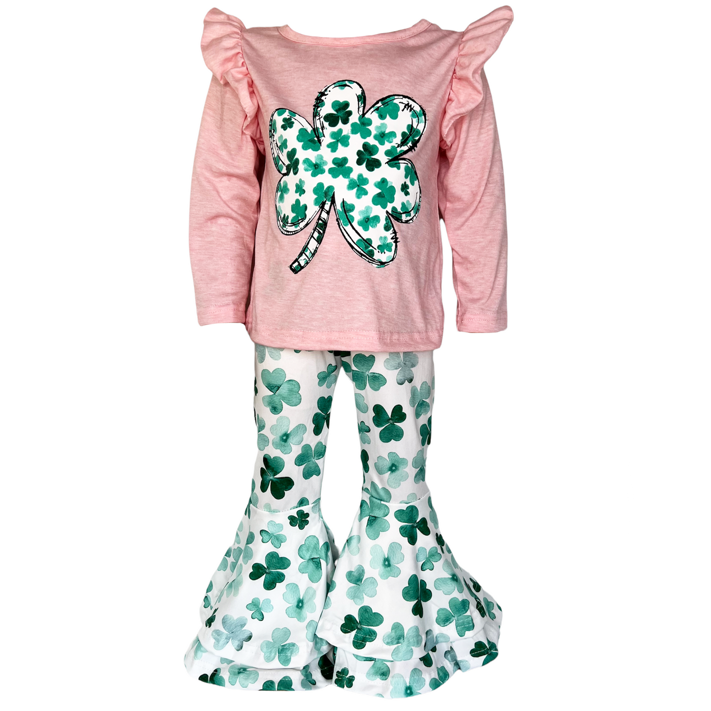 AL Limited St Patricks Day Clover Holiday Top Pants Outfit Set size 7